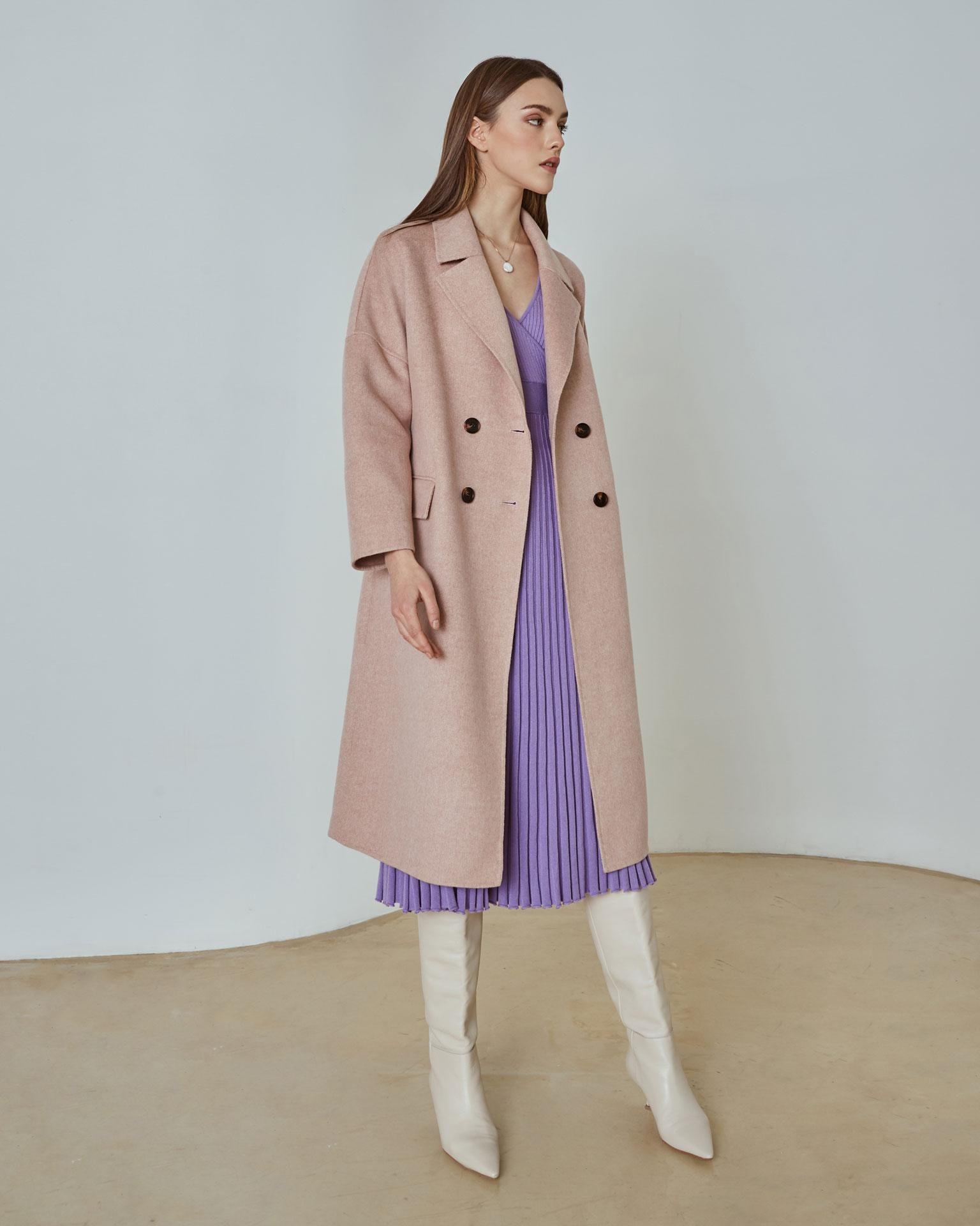 Classic coat with flaps, Powder — photo 5