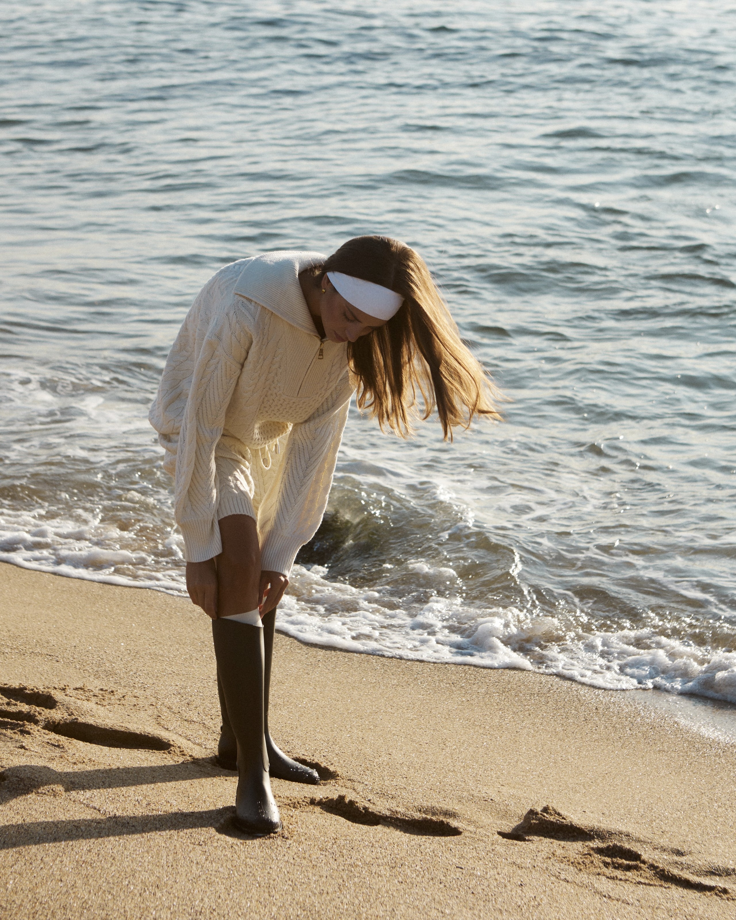 Milk-coloured sweater with zip collar, Milky — photo 4