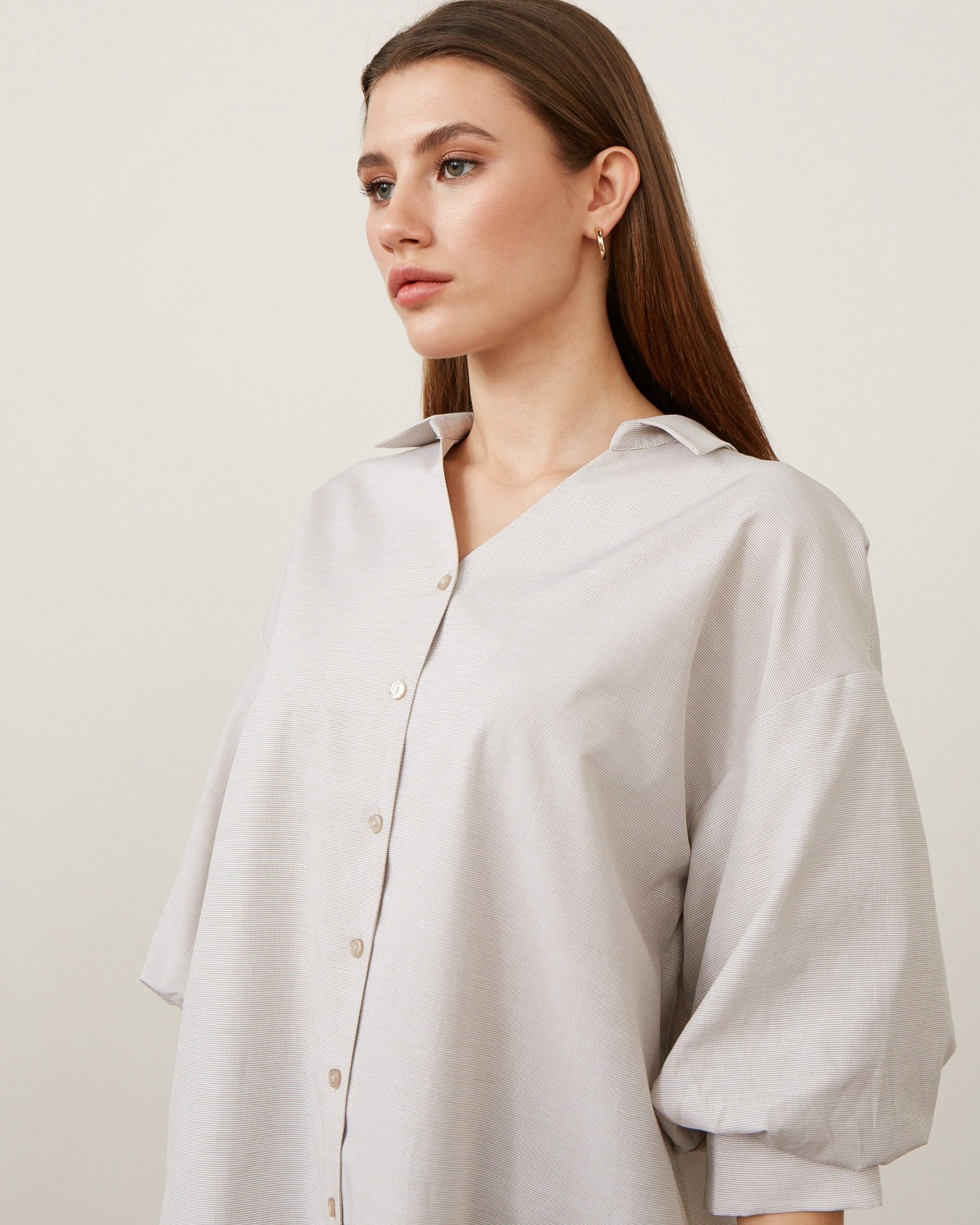 Shirt with an elongated back, Grey — photo 6