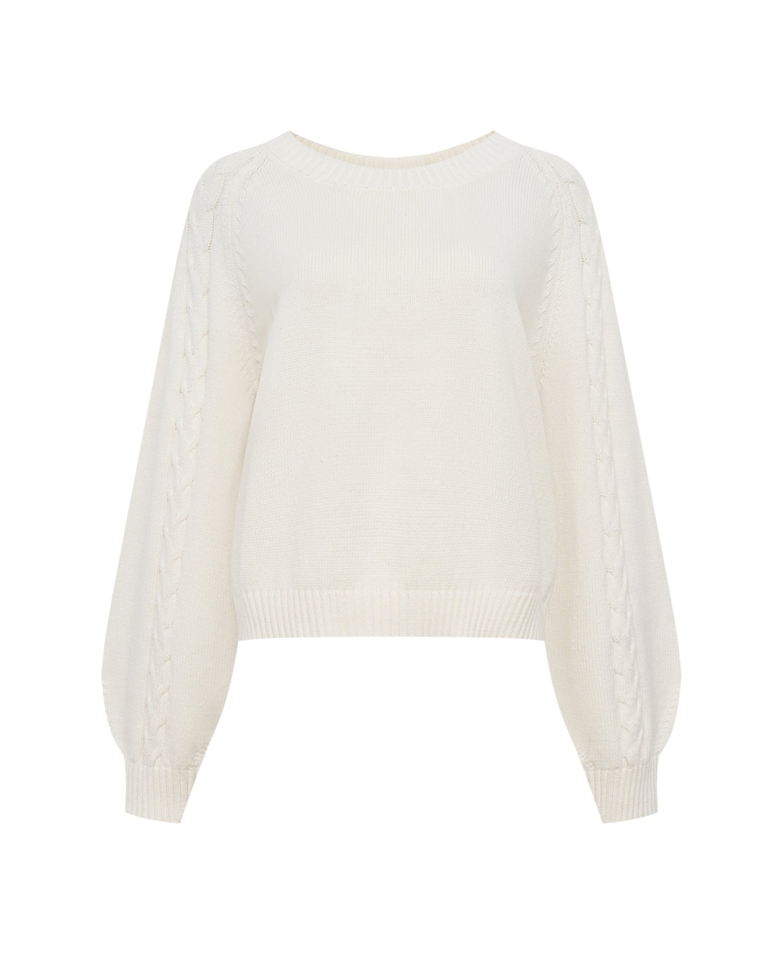 Cream cable-knit jumper, White — photo 9