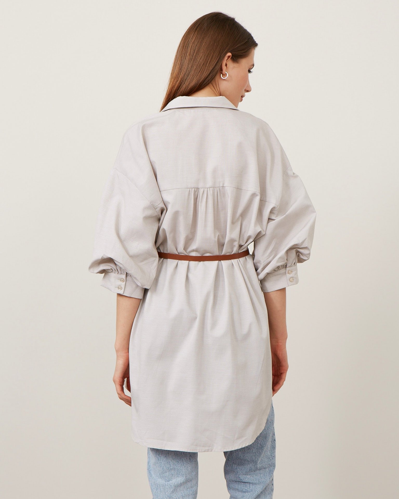 Shirt with an elongated back, Grey — photo 3