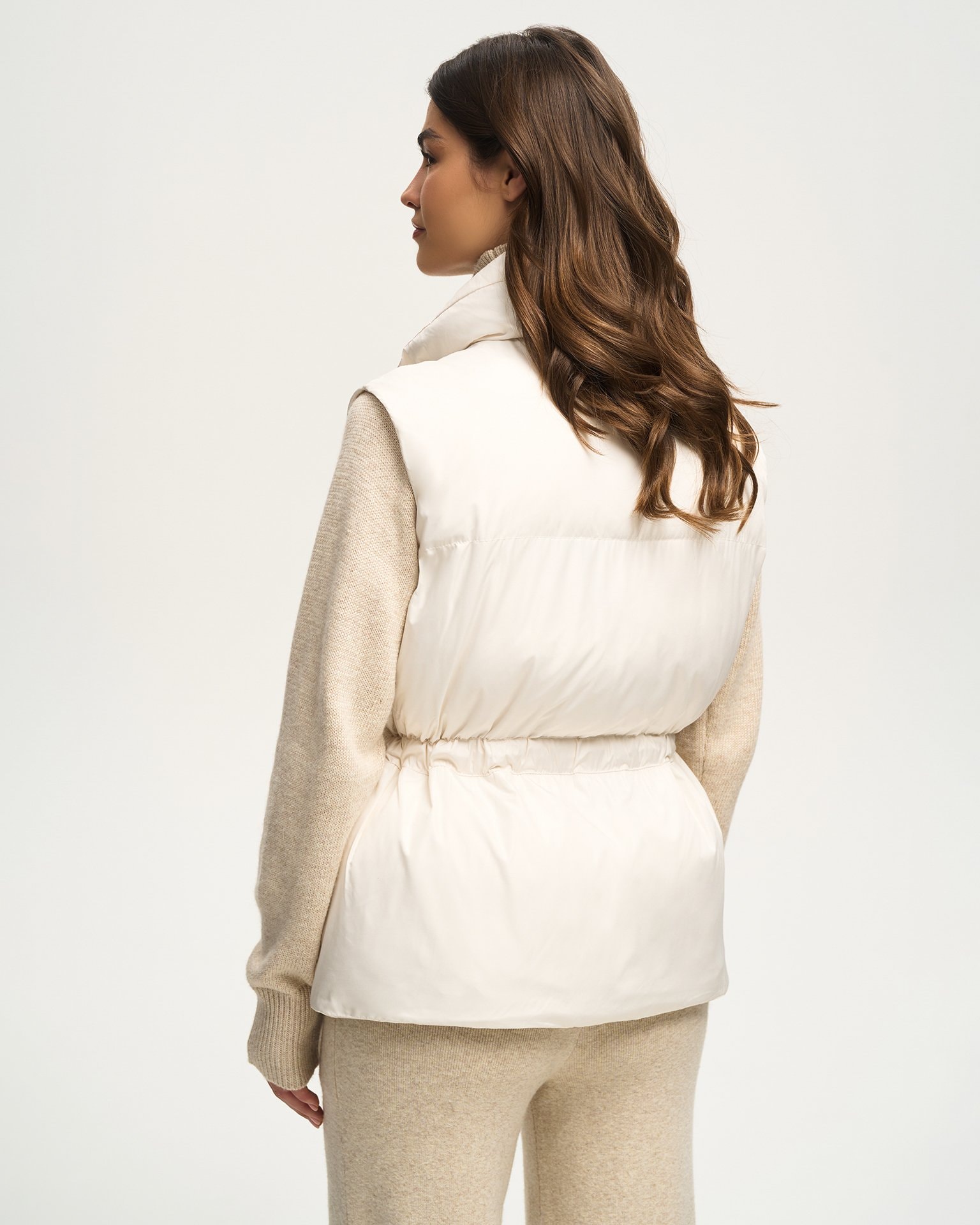 Waistcoat with Belt, Beige — photo 3