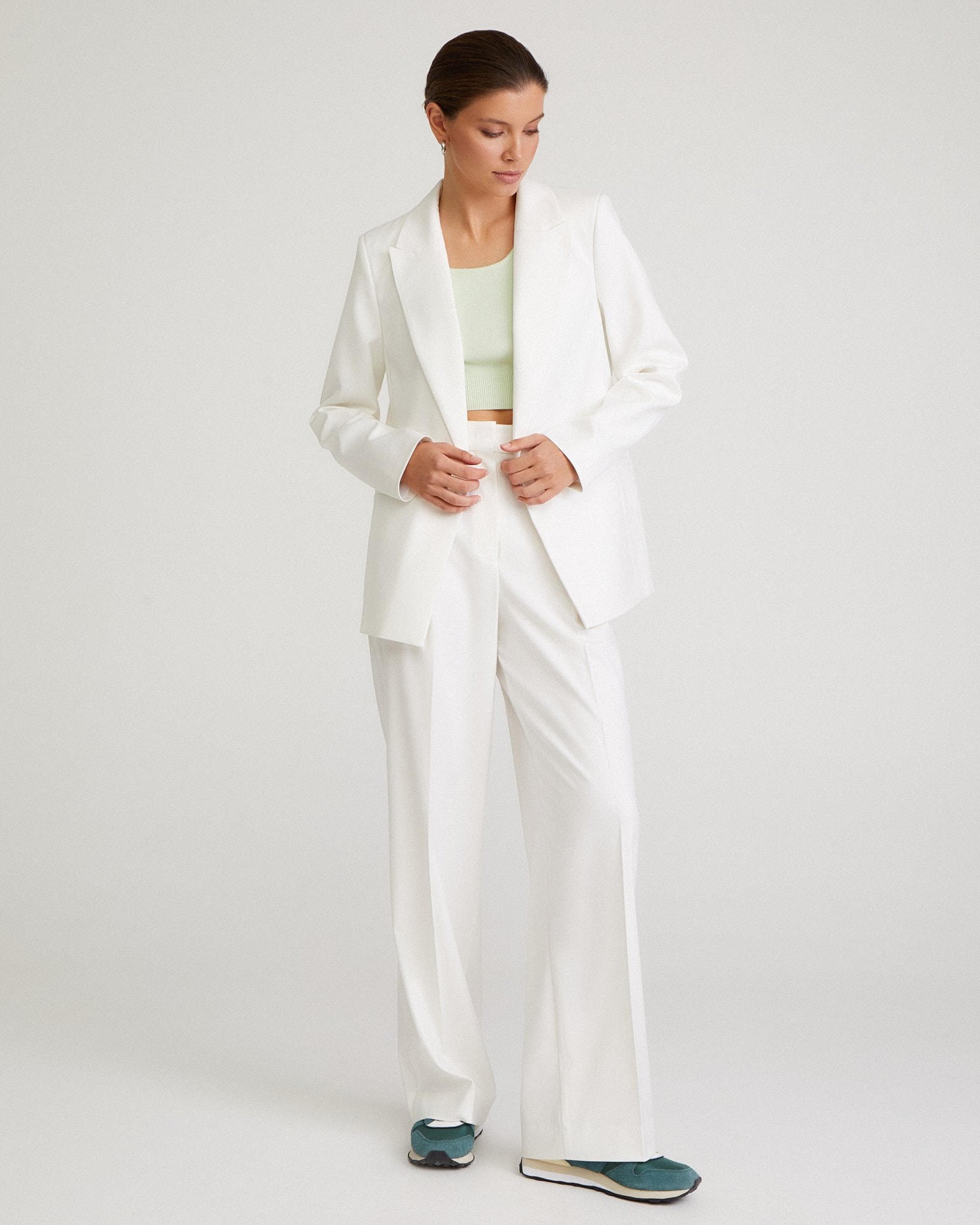 White straight-cut jacket, White — photo 2