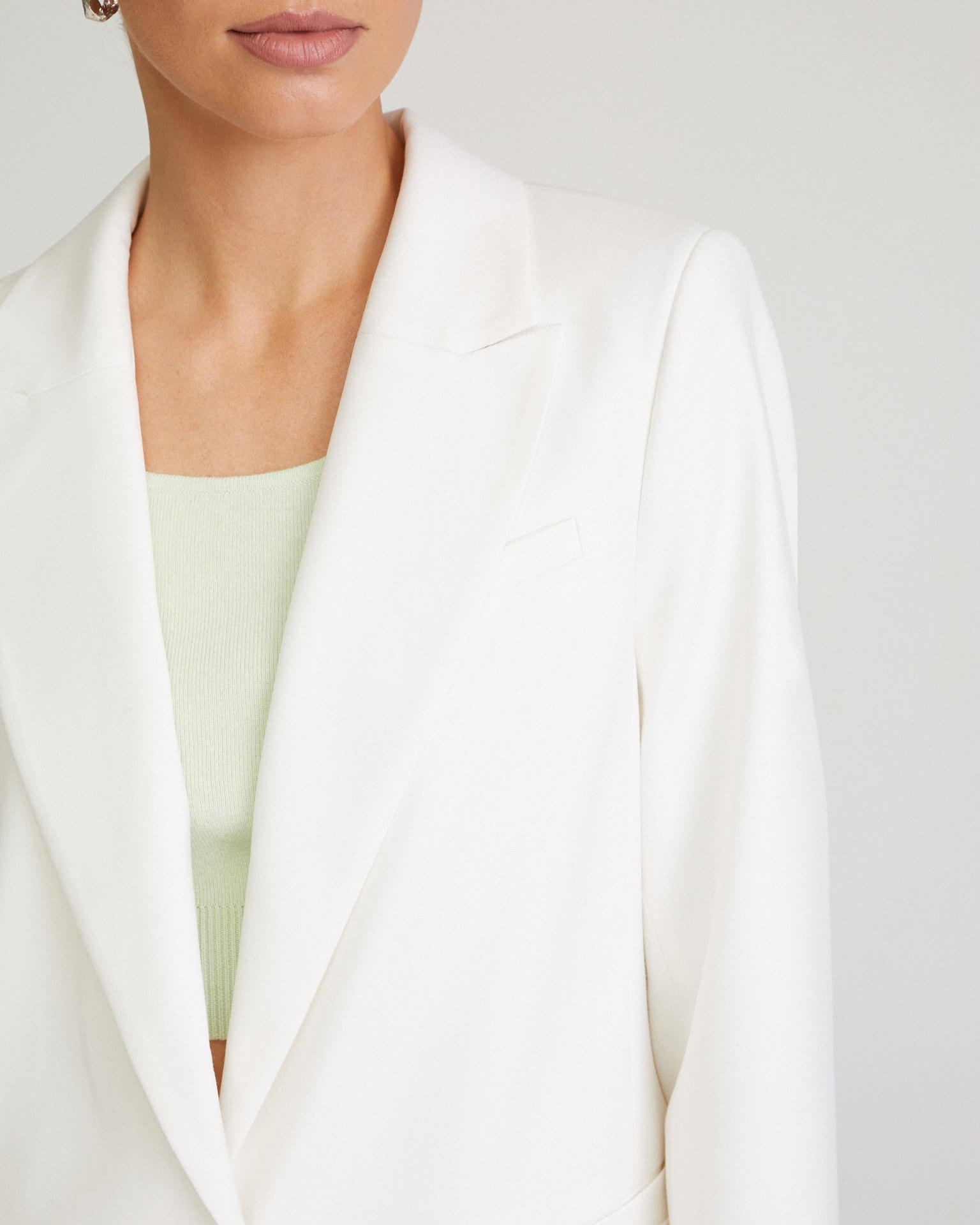 White straight-cut jacket, White — photo 6