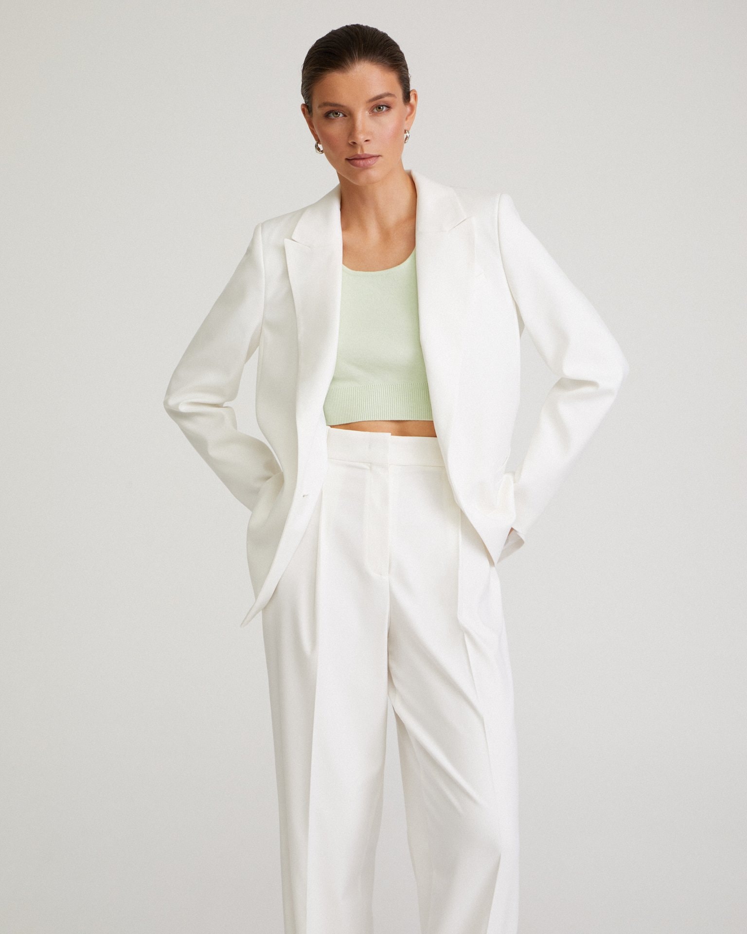 White straight-cut jacket, White