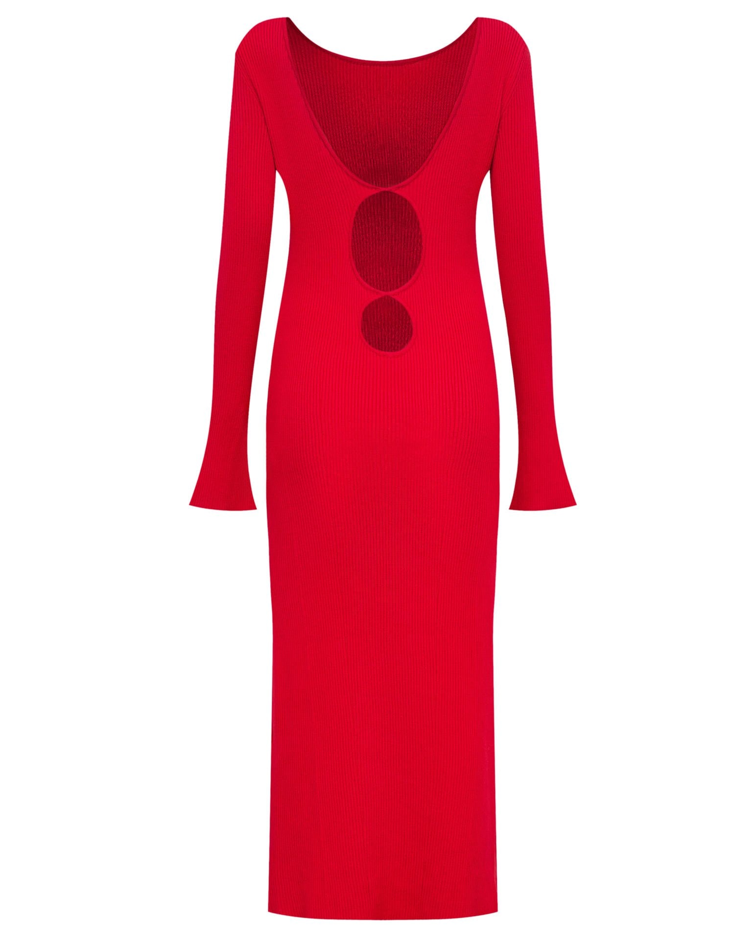 Red dress with an open back, Red — photo 9