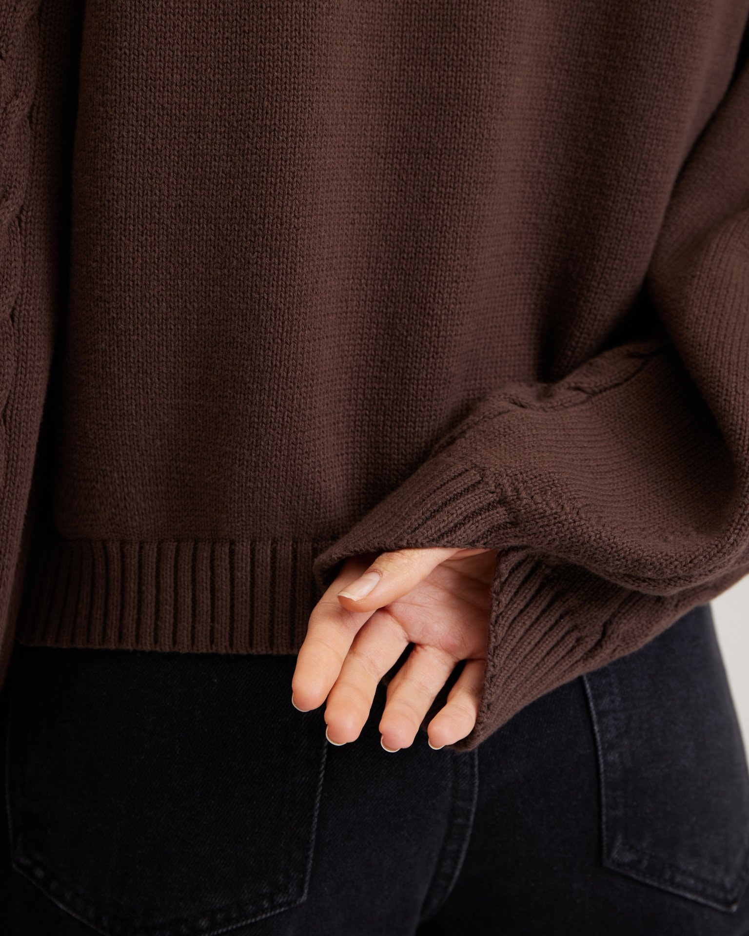 Cable-knit jumper, Brown — photo 10