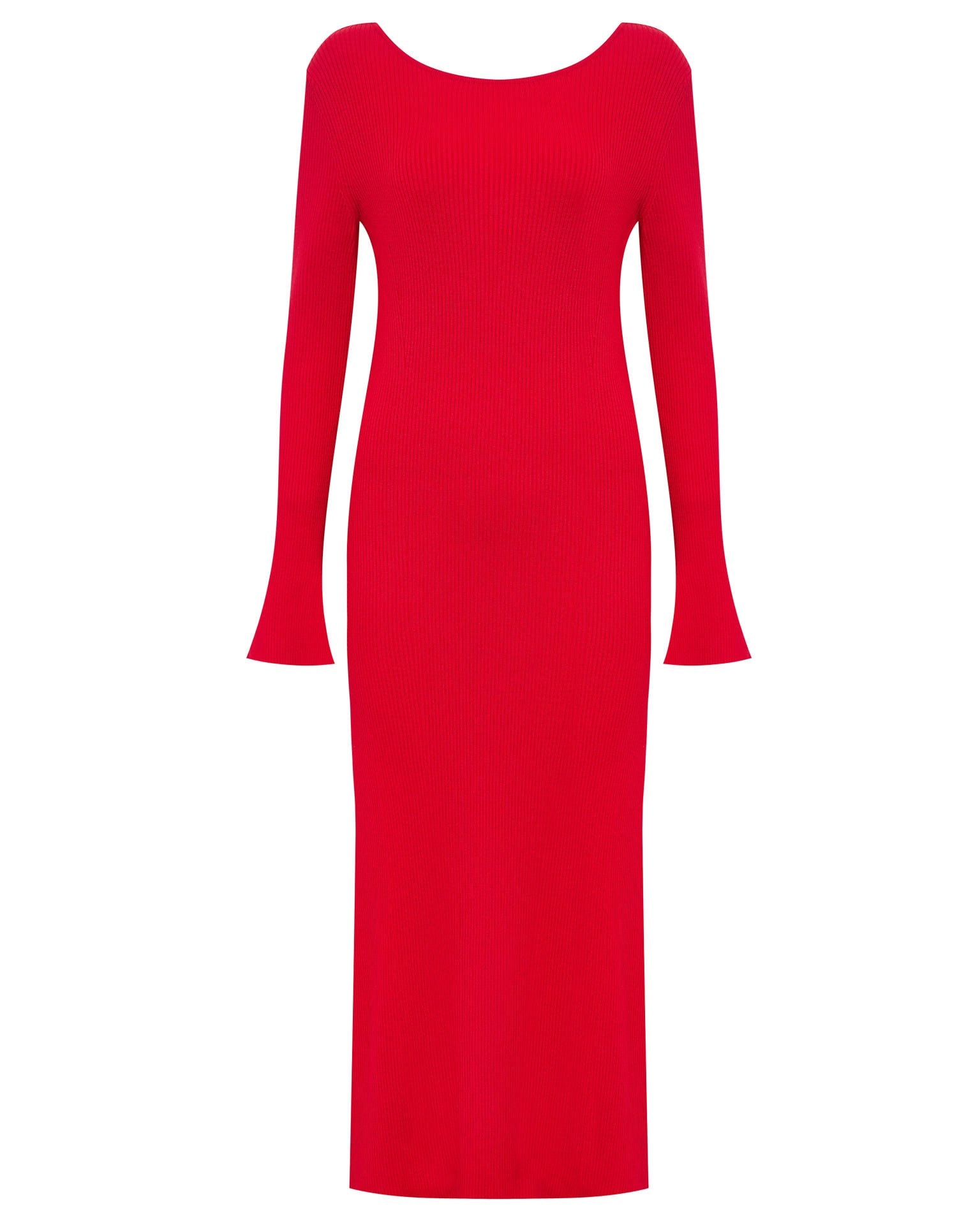 Red dress with an open back, Red — photo 8