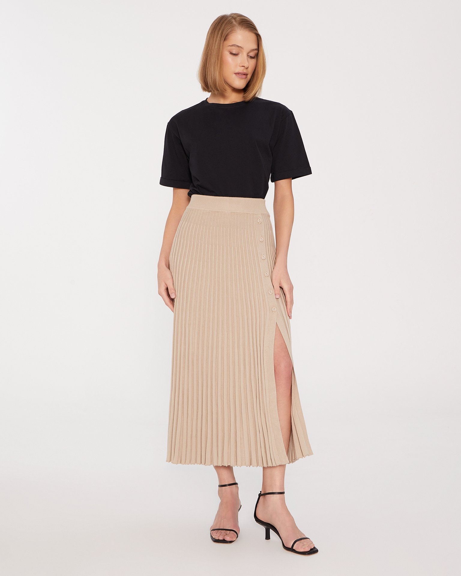Viscose skirt, Beige