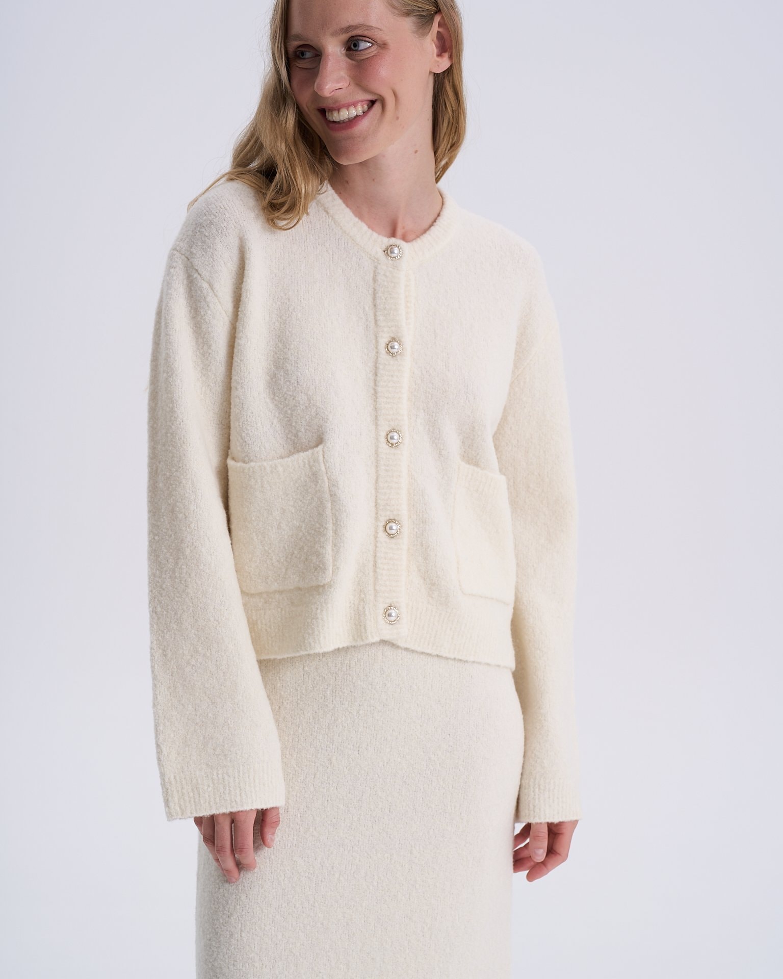 Oversized cardigan, Milk — photo 5