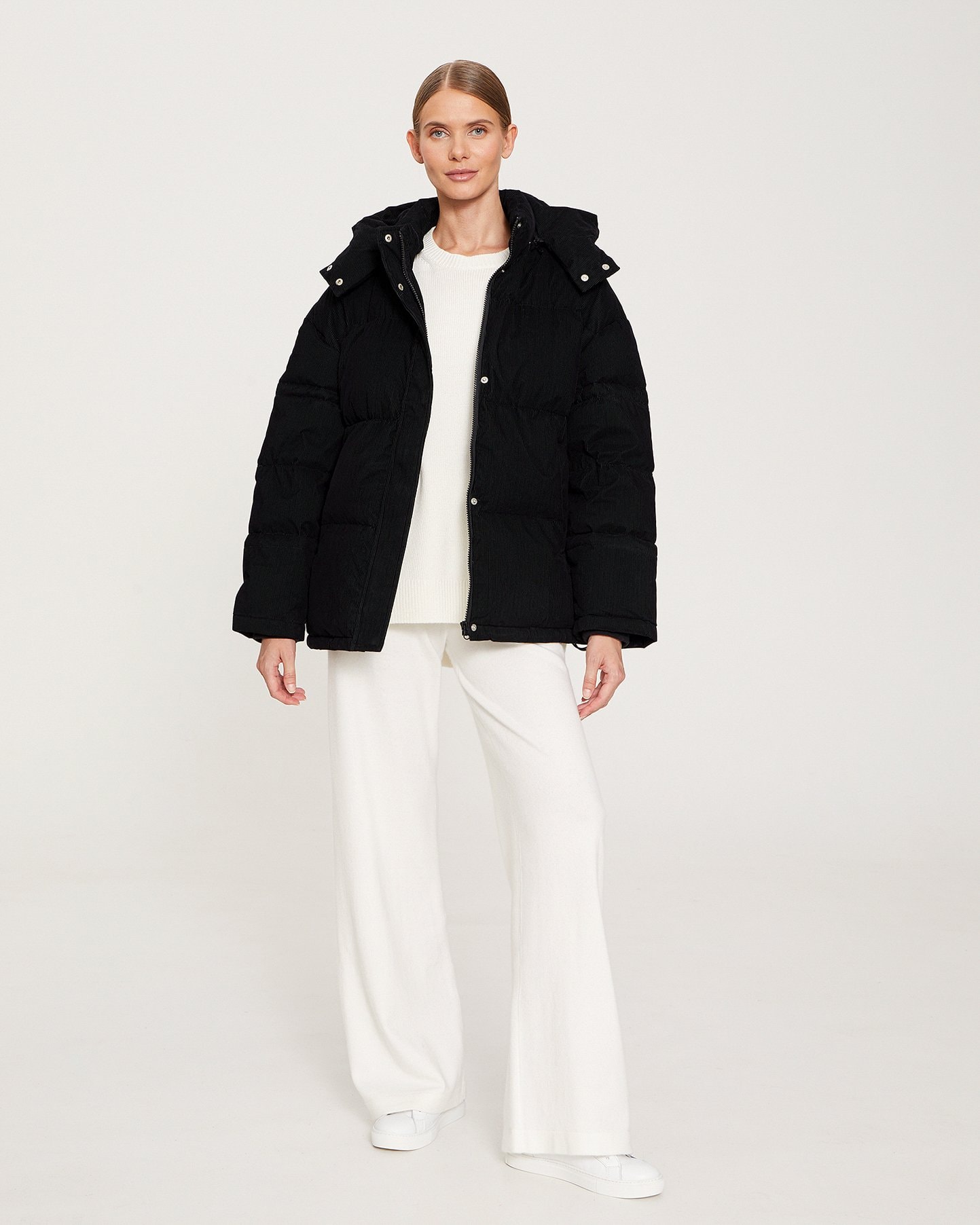 Black quilted jacket, Black — photo 6
