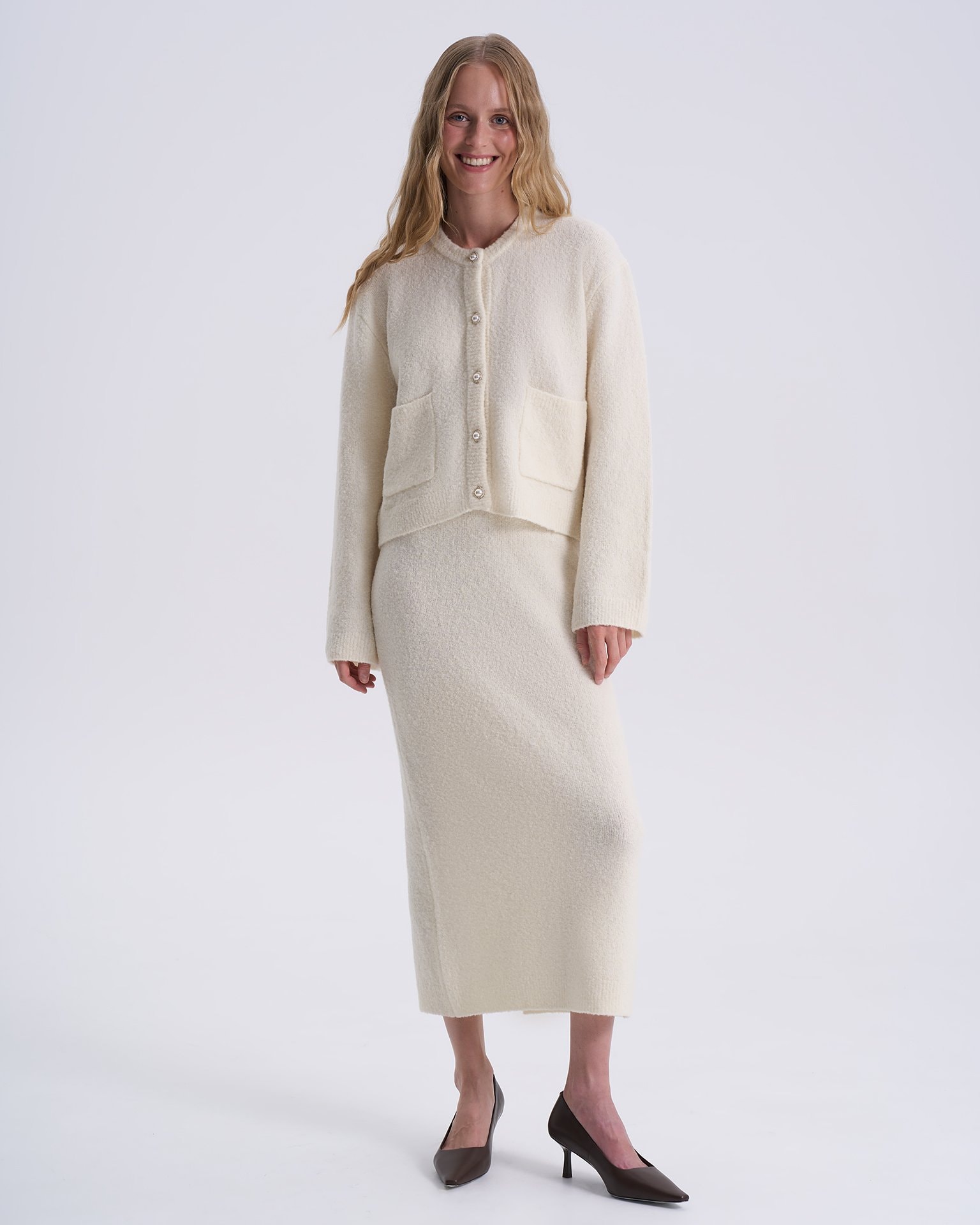 Oversized cardigan, Milk — photo 3
