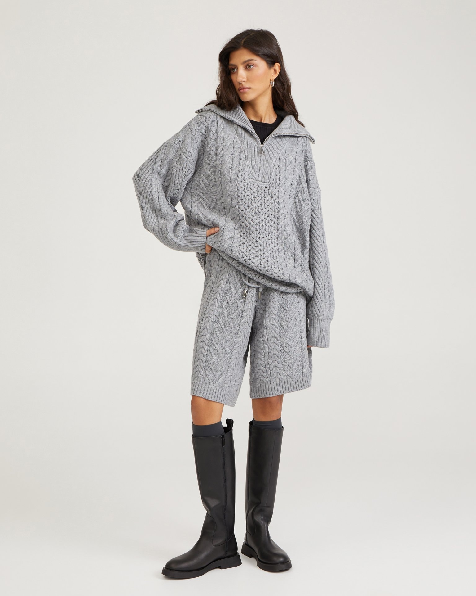 Knit Bermuda shorts, Grey