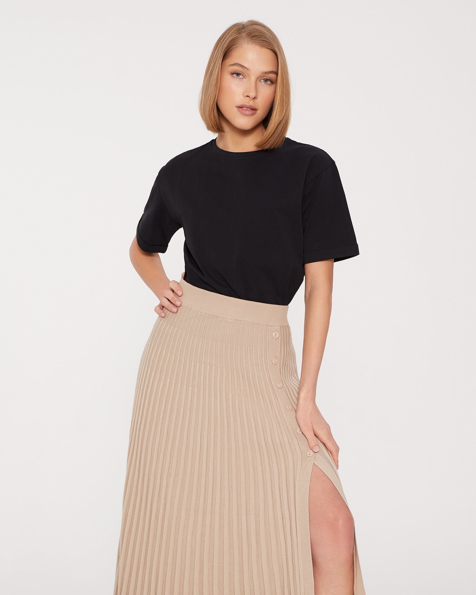 Viscose skirt, Beige — photo 2
