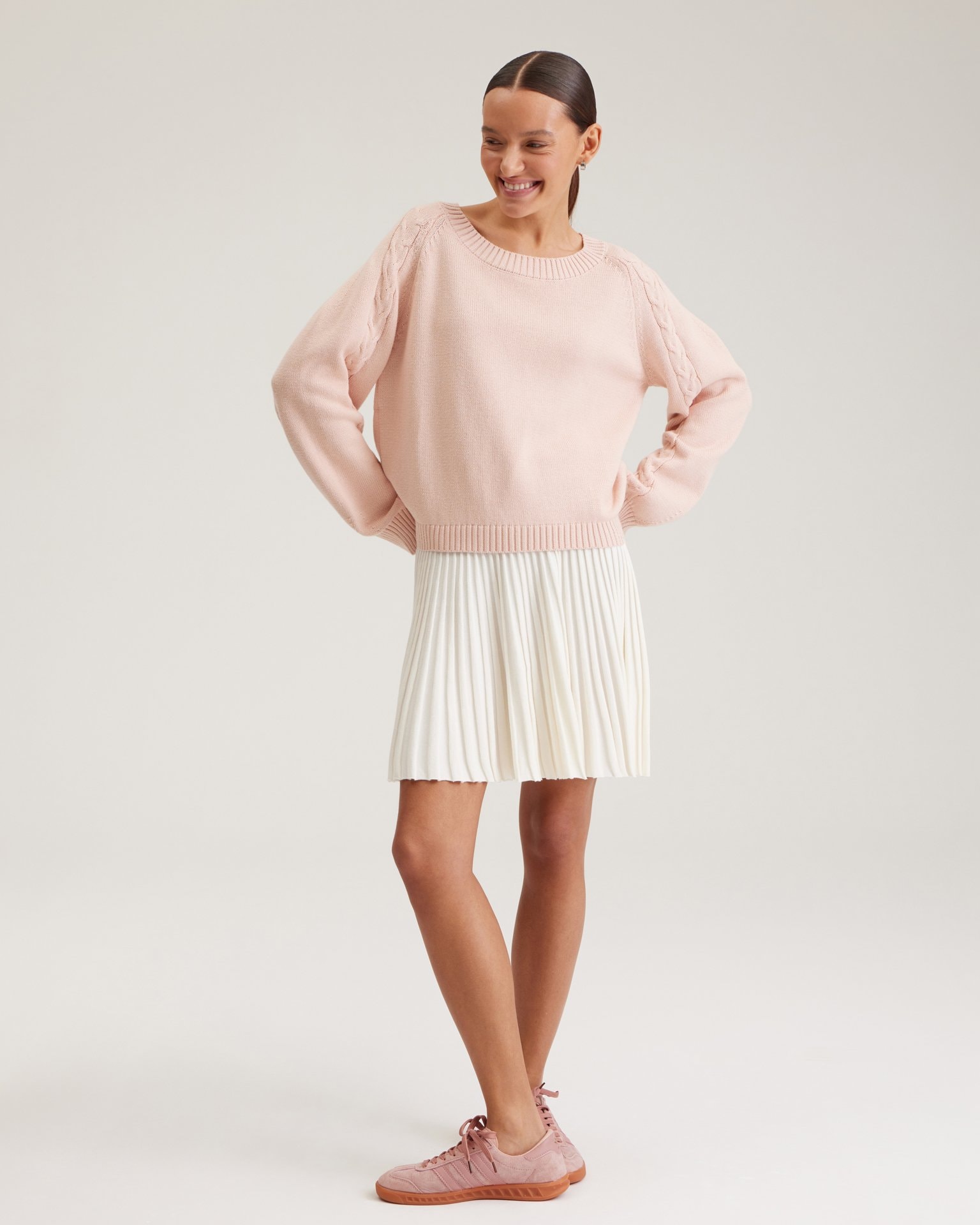 Cosy cable knit jumper, Orange — photo 2
