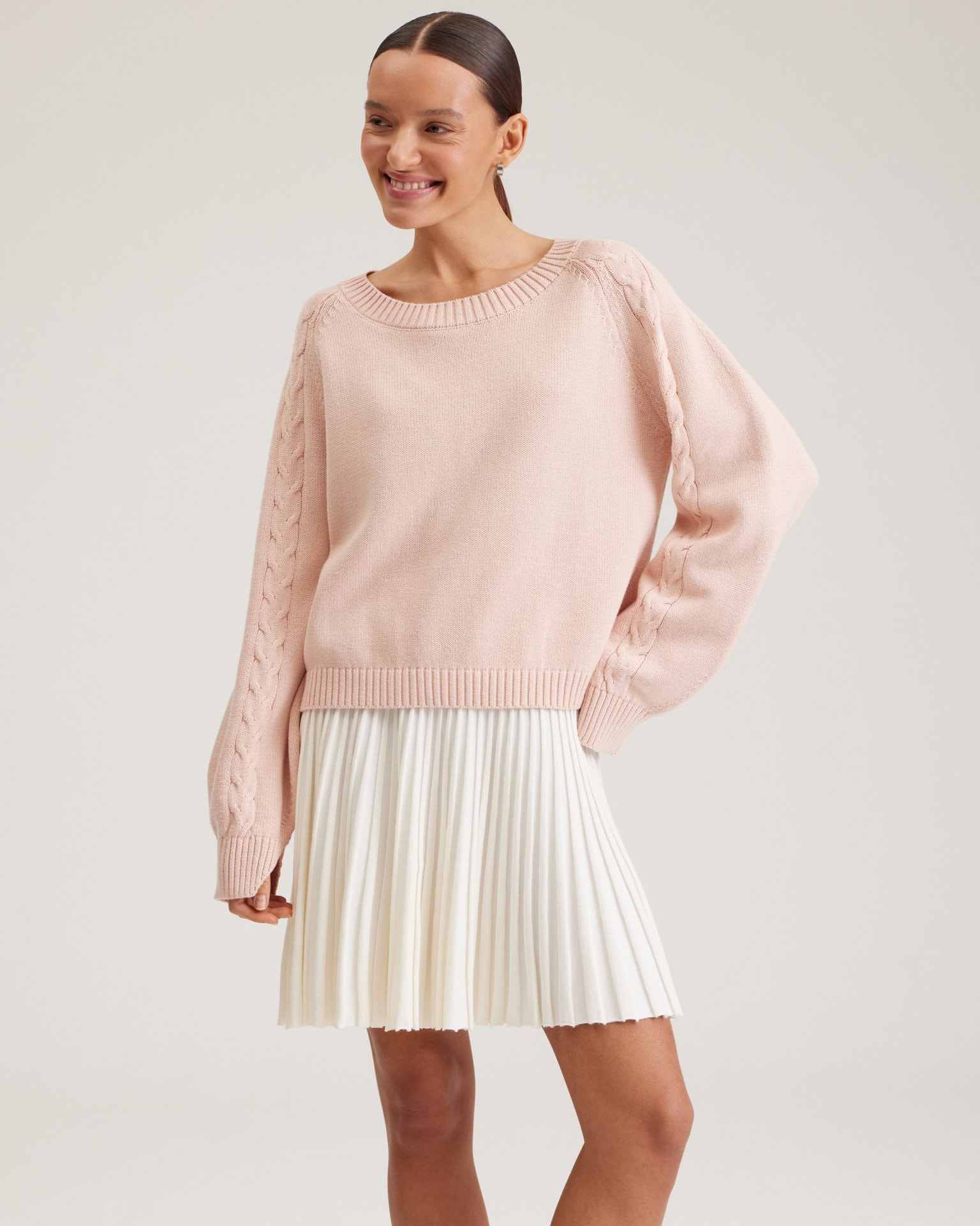 Cosy cable knit jumper, Orange
