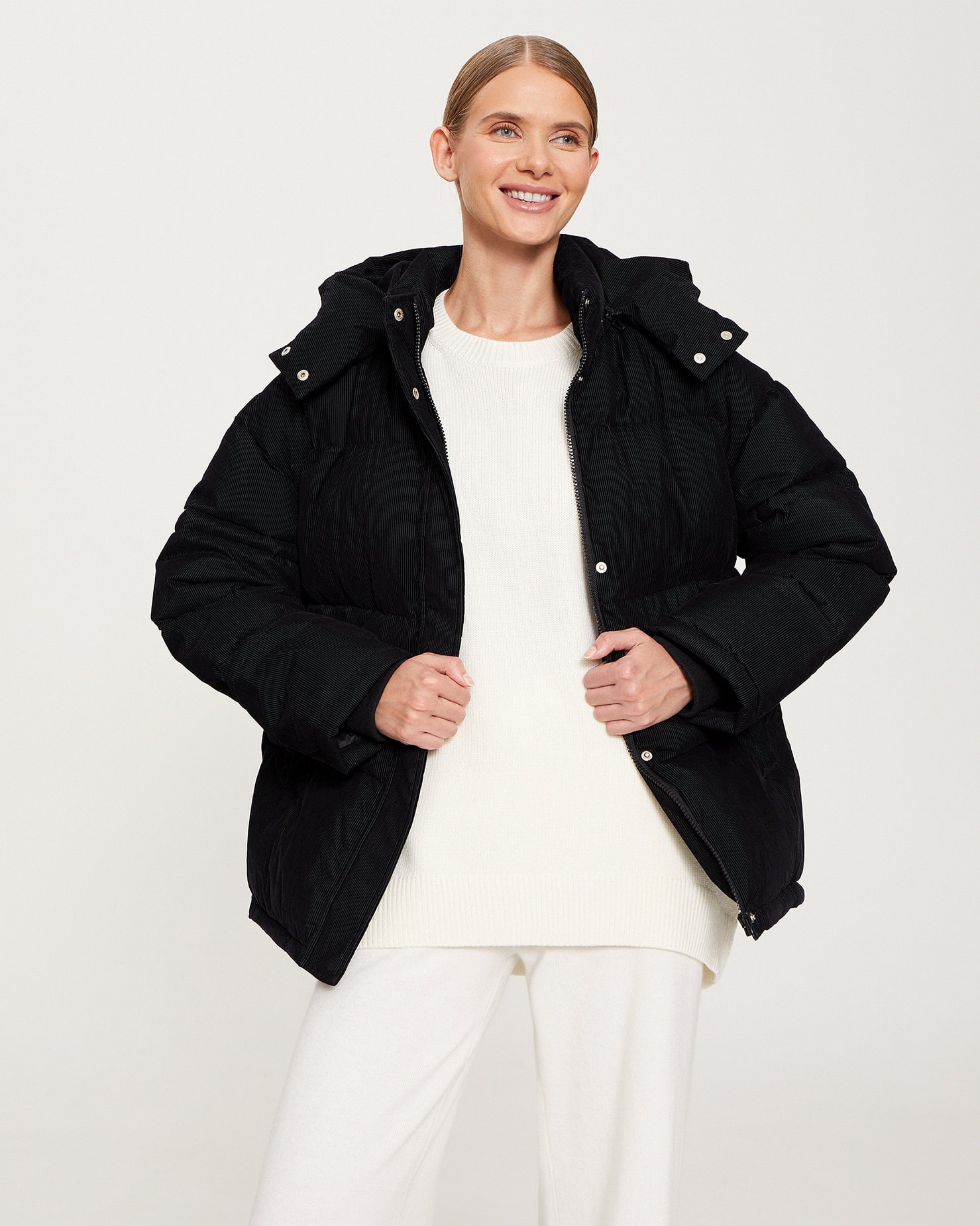 Black quilted jacket, Black