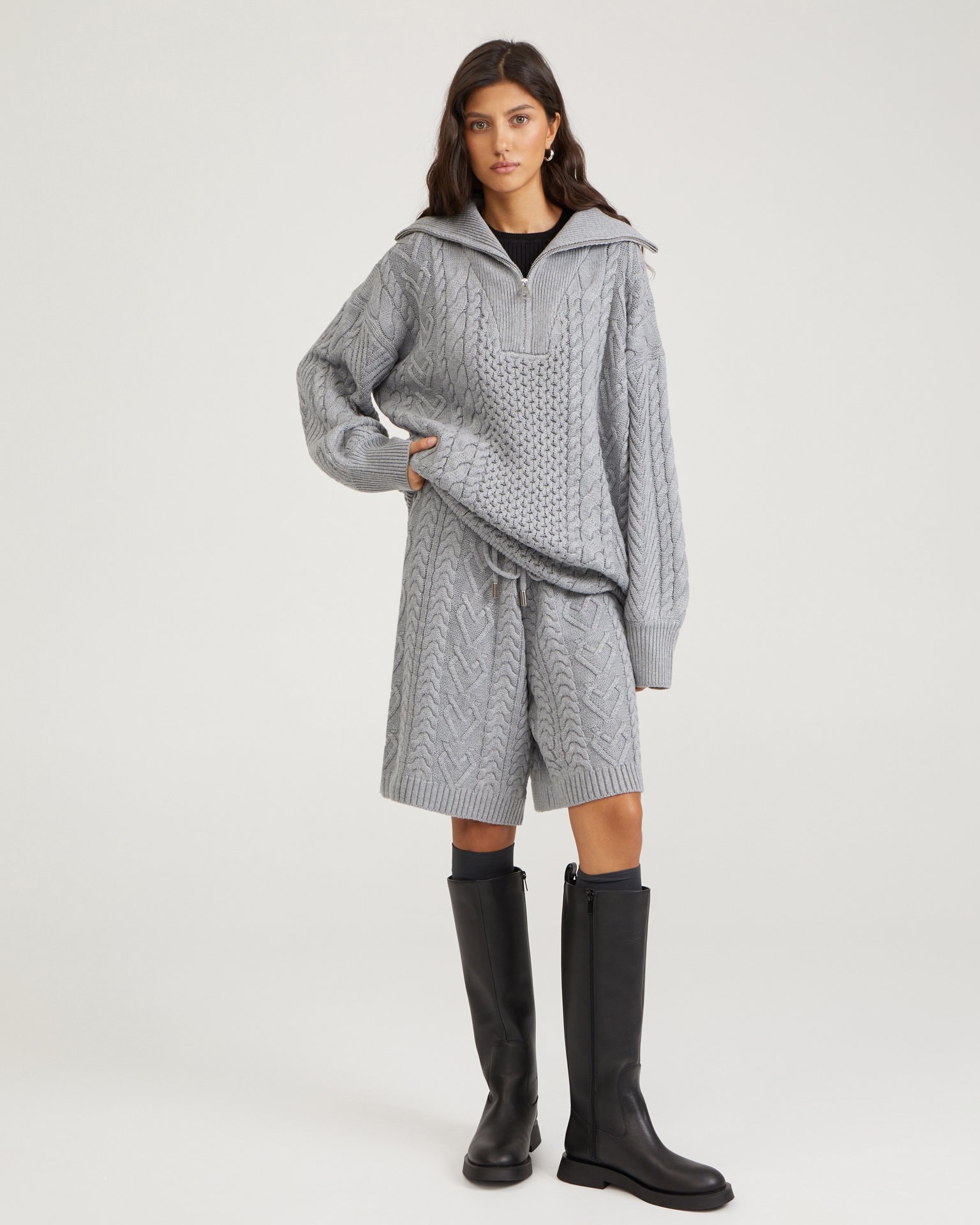 Knit Bermuda shorts, Grey — photo 2