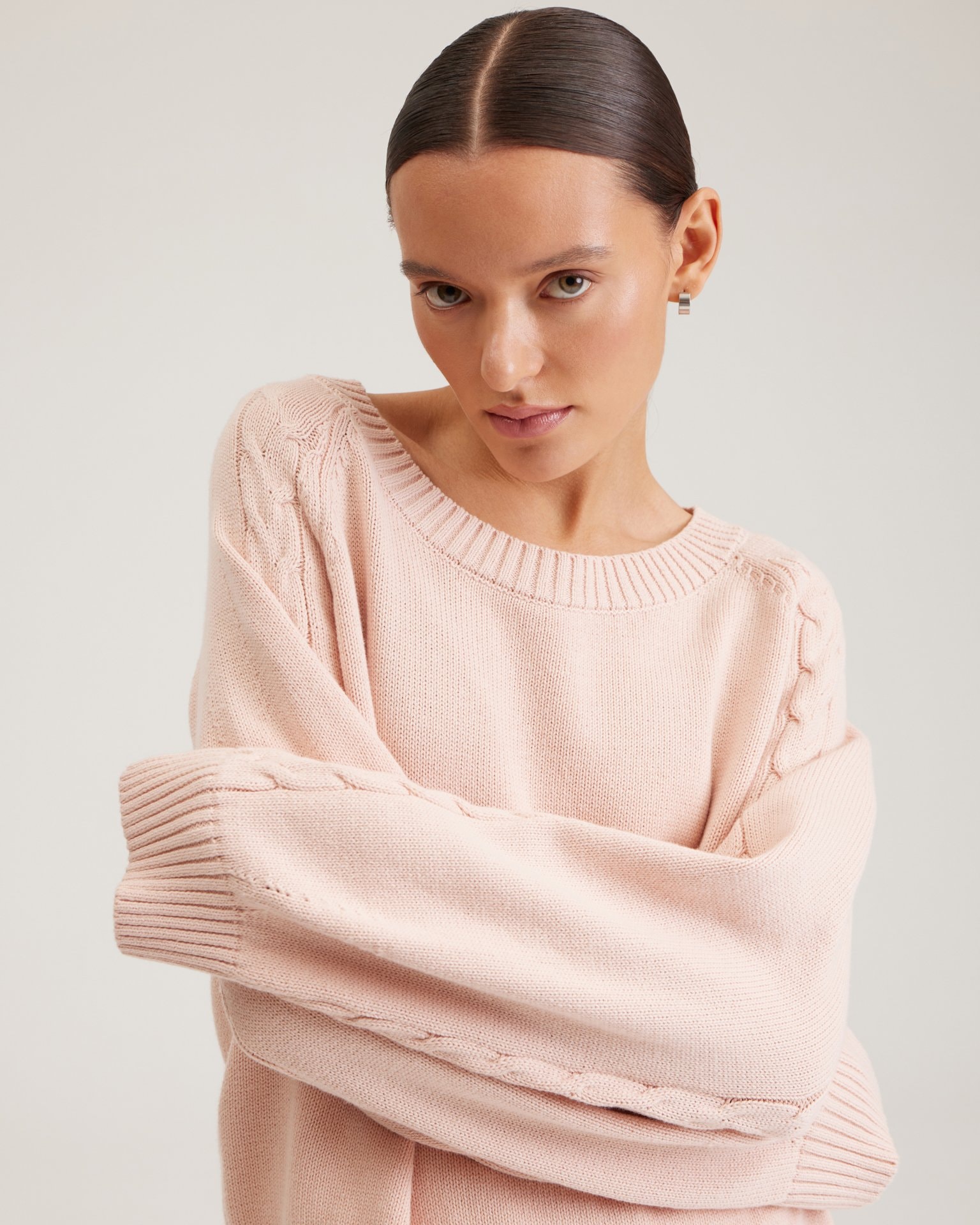 Cosy cable knit jumper, Orange — photo 6