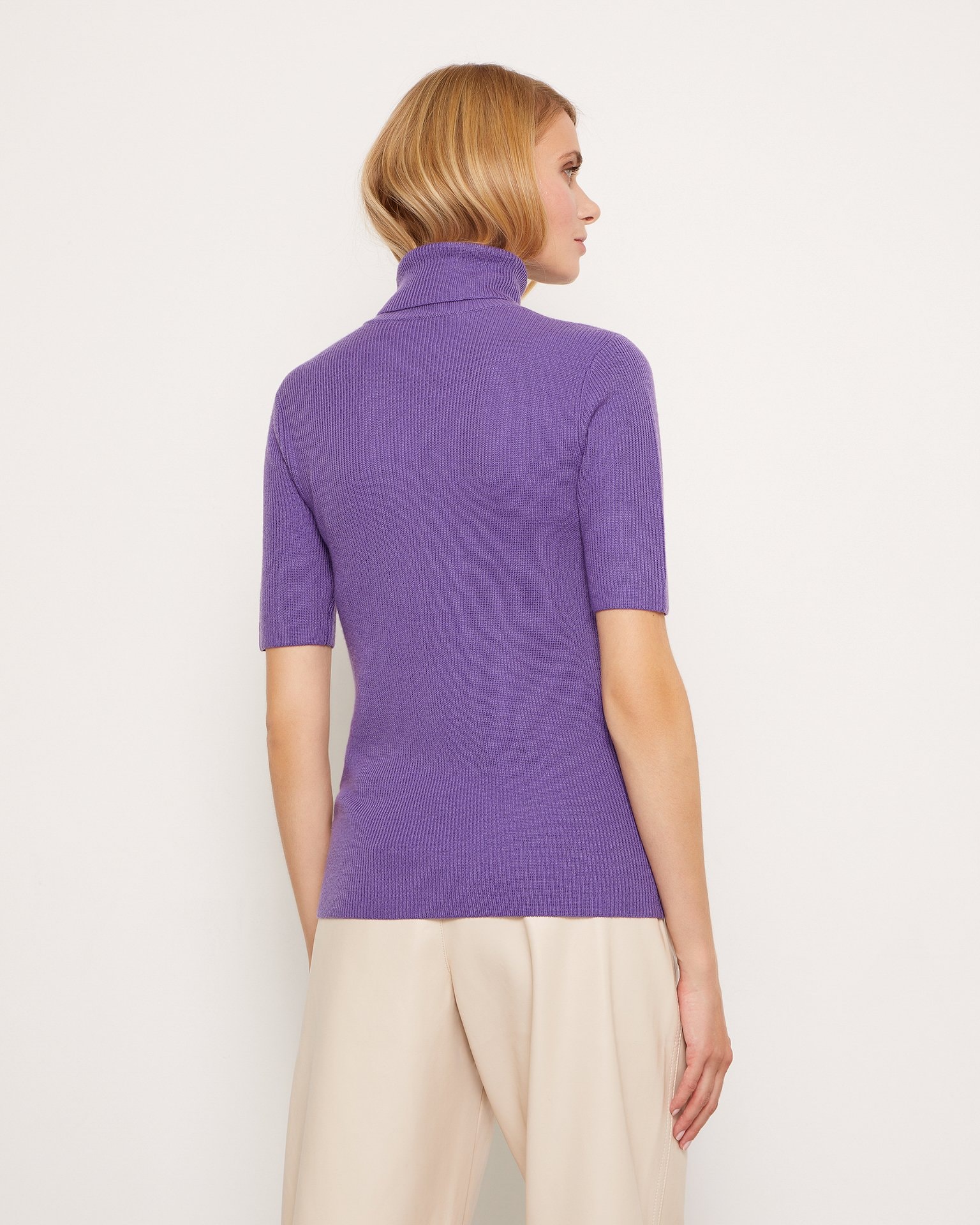 Fitted turtleneck, Purple — photo 4