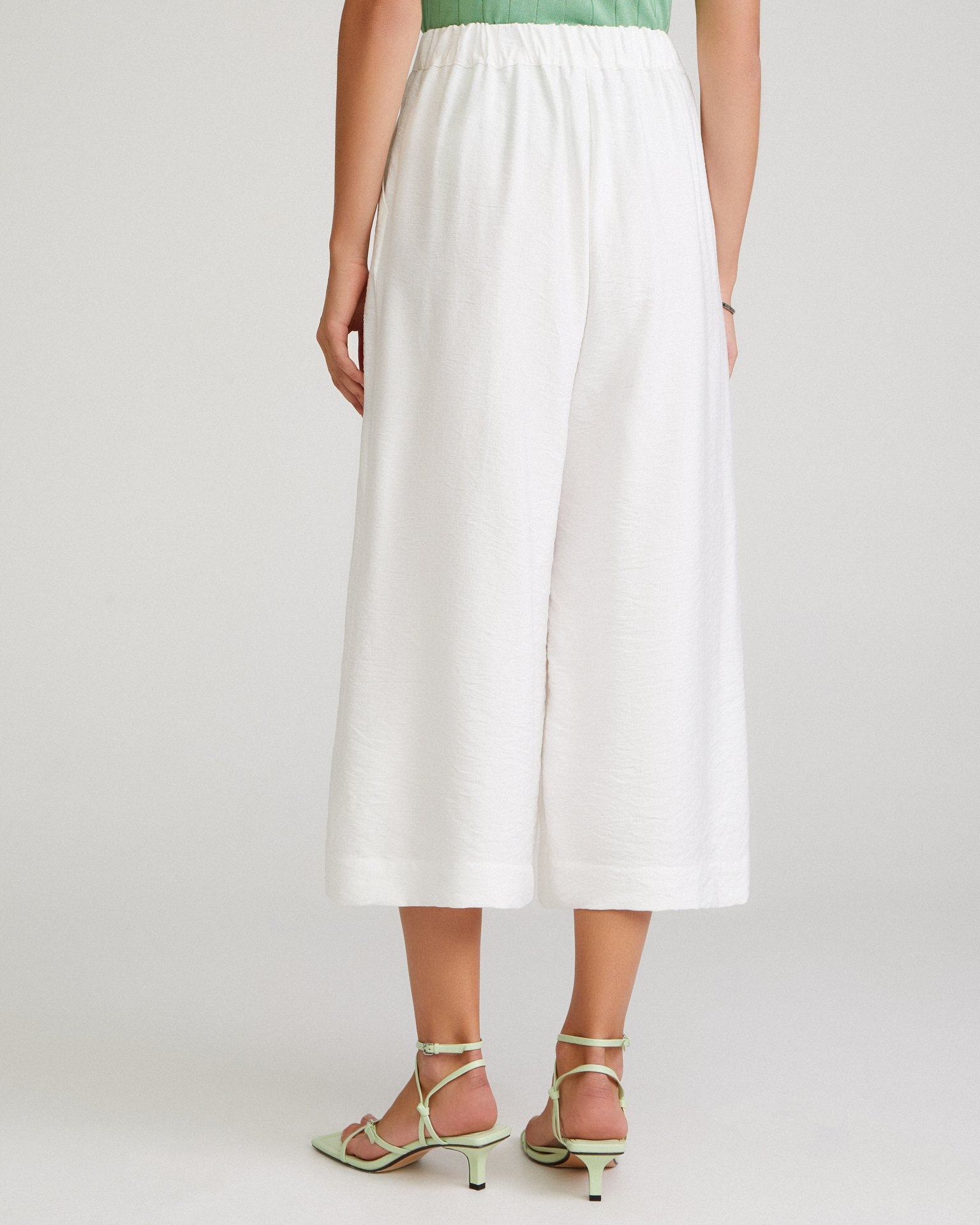 Cropped palazzo trousers, White — photo 5