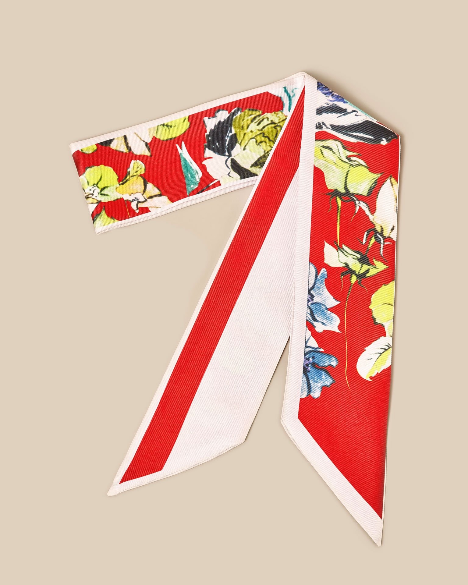 Red and white scarf, Red — photo 2