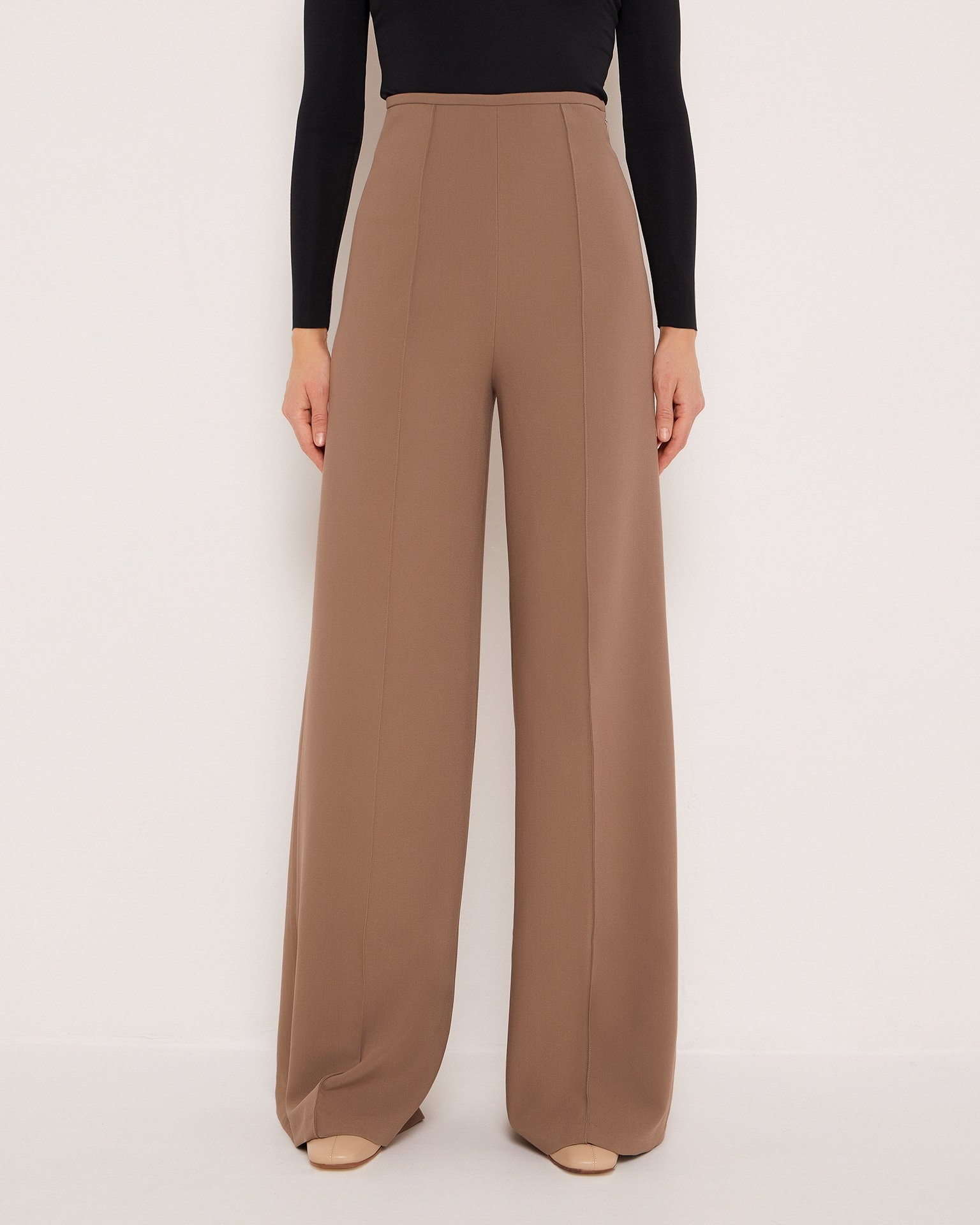 High-waisted trousers, Brown — photo 4