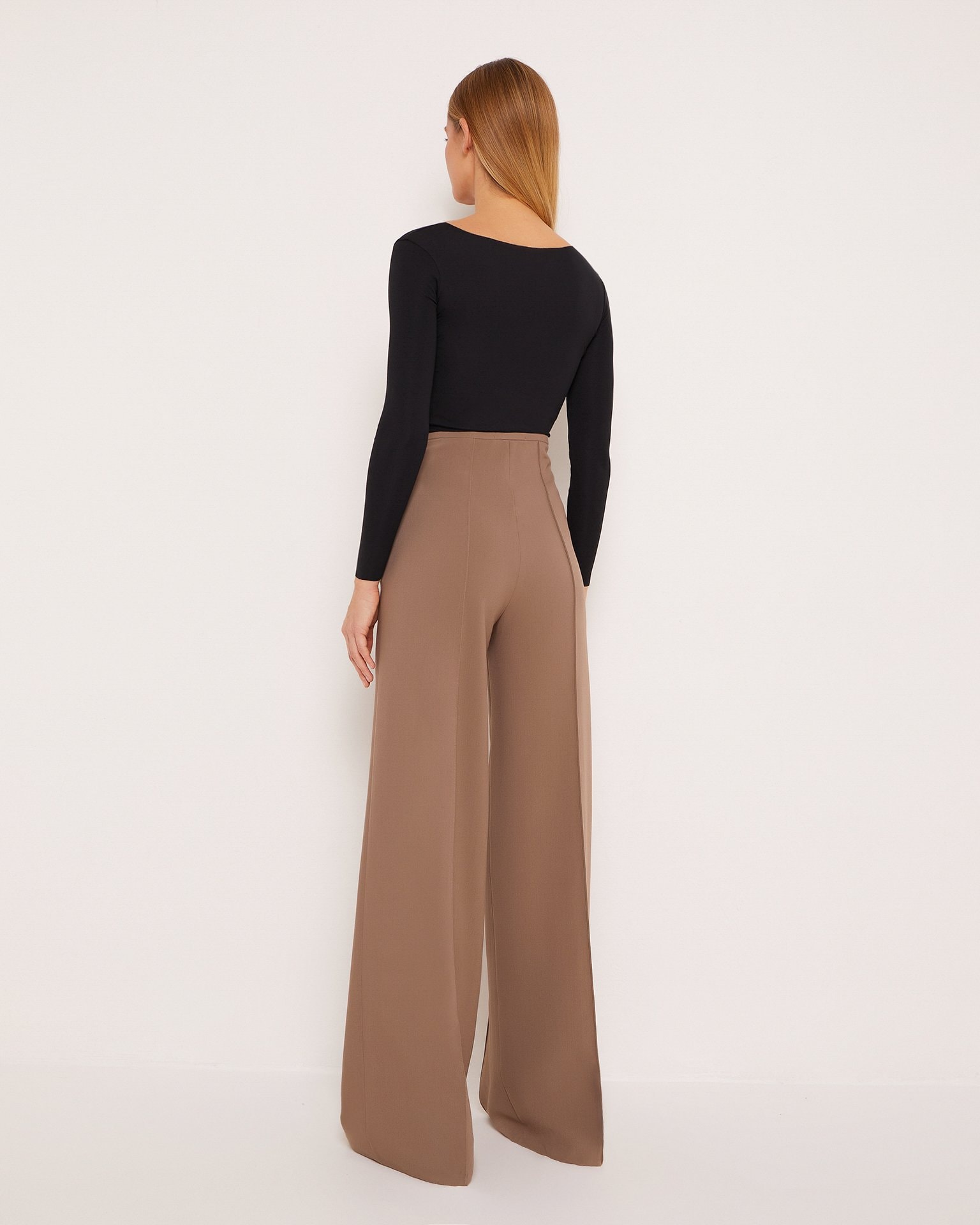 High-waisted trousers, Brown — photo 3