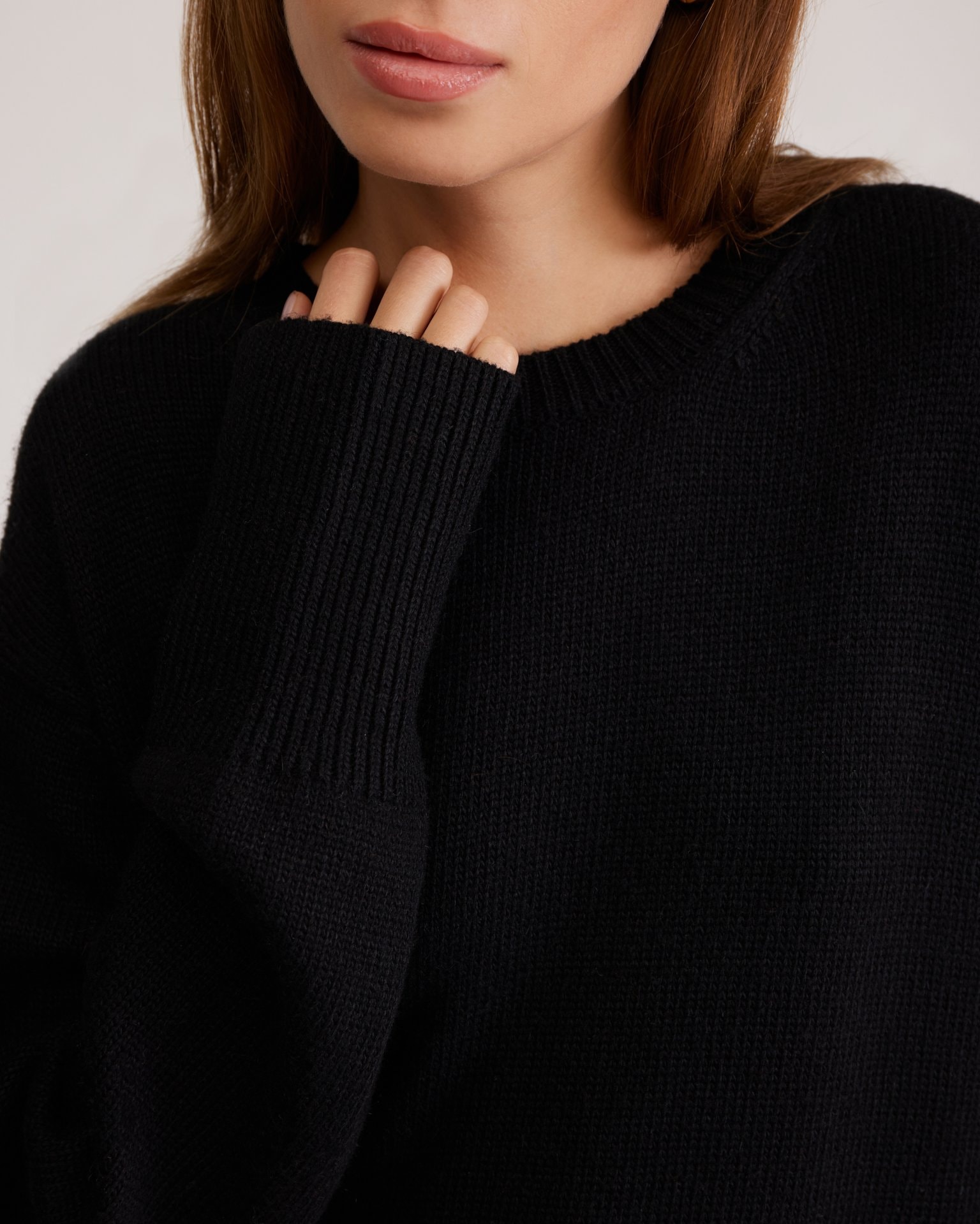 Oversize jumper in black, Black — photo 7