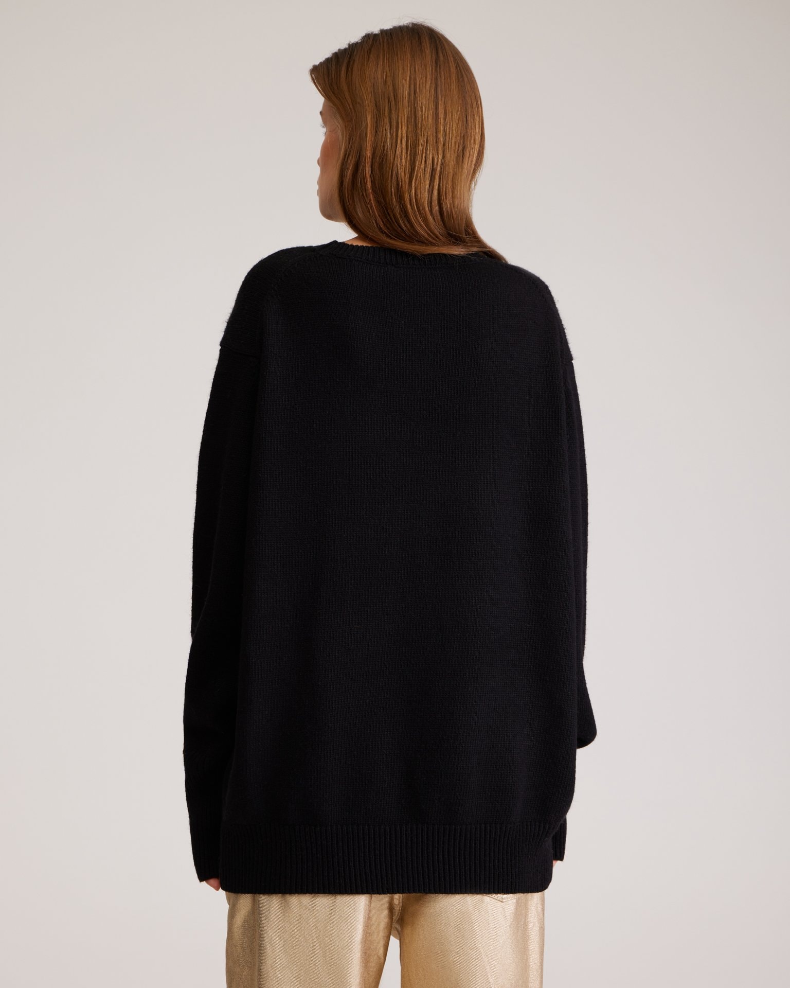 Oversize jumper in black, Black — photo 5