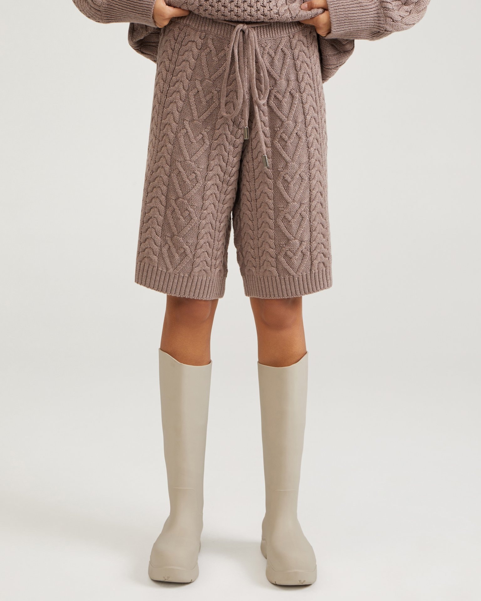 Knit Bermuda shorts, Brown — photo 4