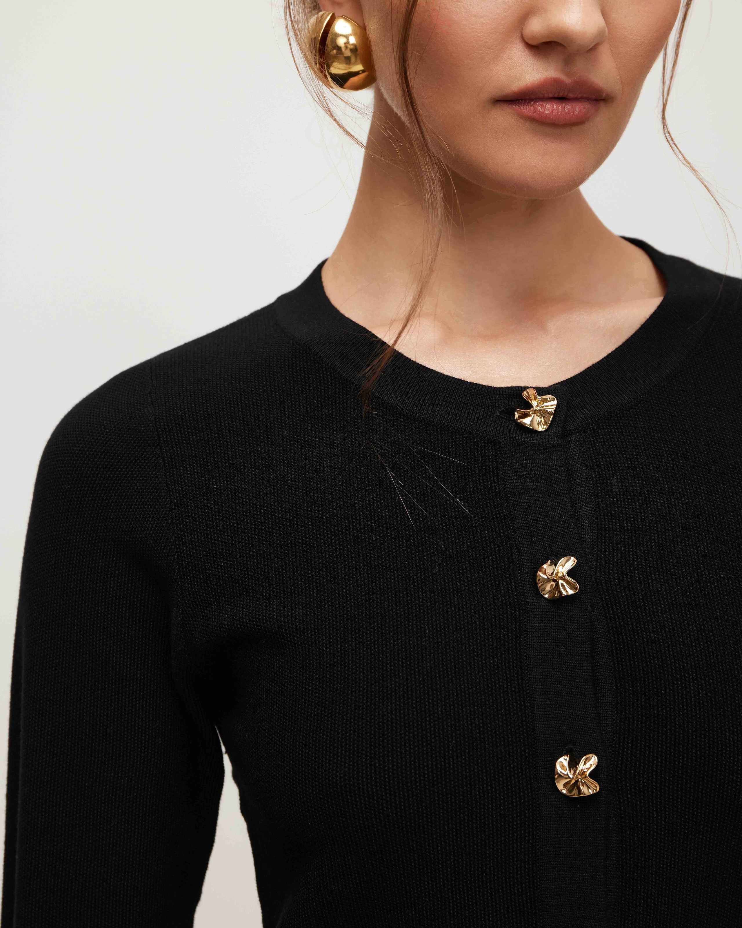 Button-down knit dress, Black — photo 5