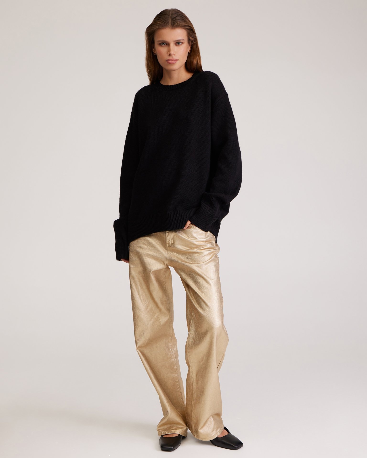 Oversize jumper in black, Black — photo 2
