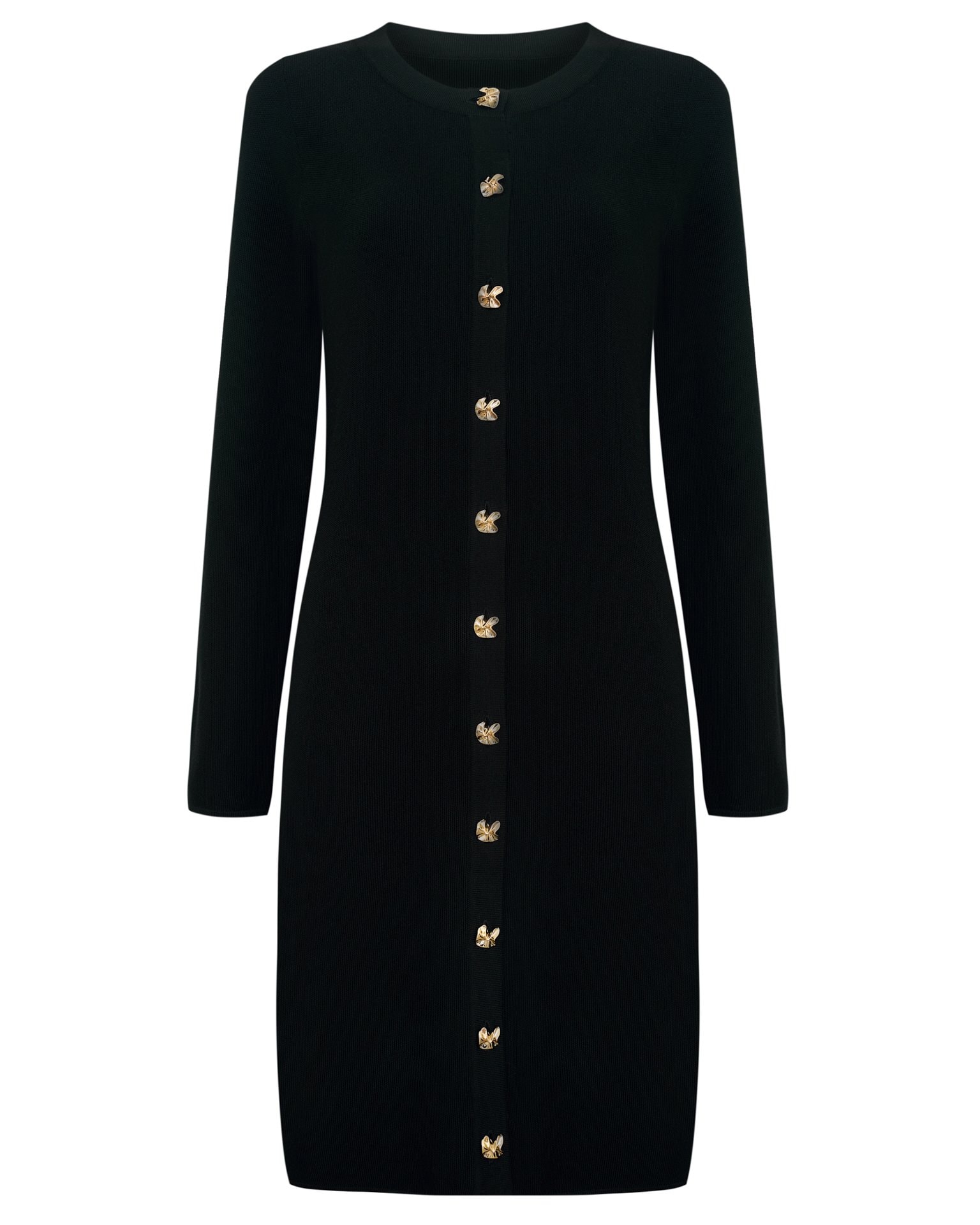 Button-down knit dress, Black — photo 6