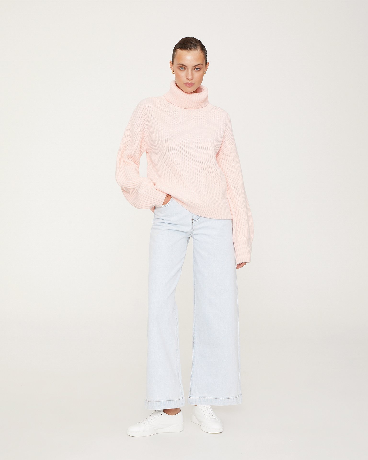 Ribbed knit sweater, Dusty pink. — photo 2