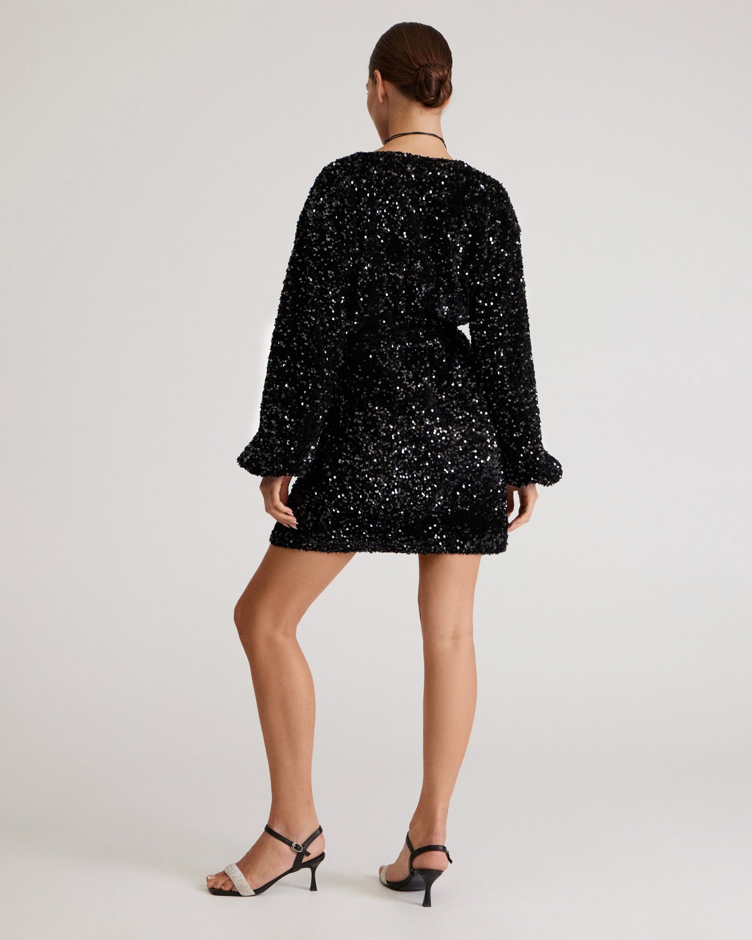Sequin mini dress, Black — photo 4