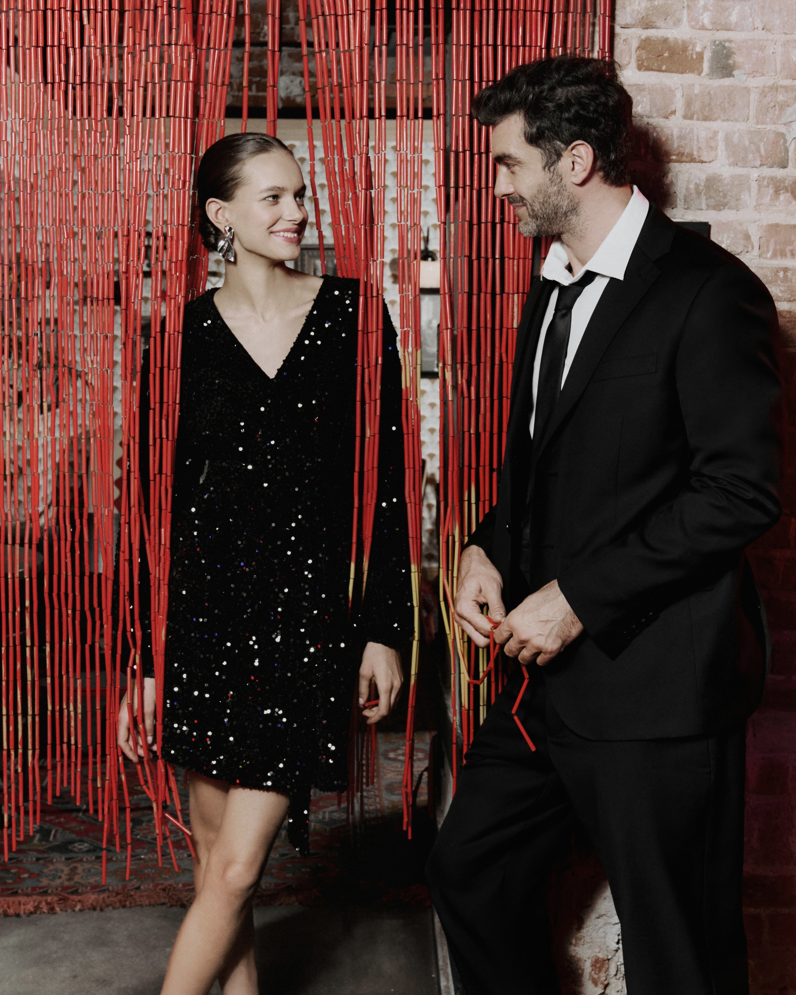 Sequin mini dress, Black — photo 3