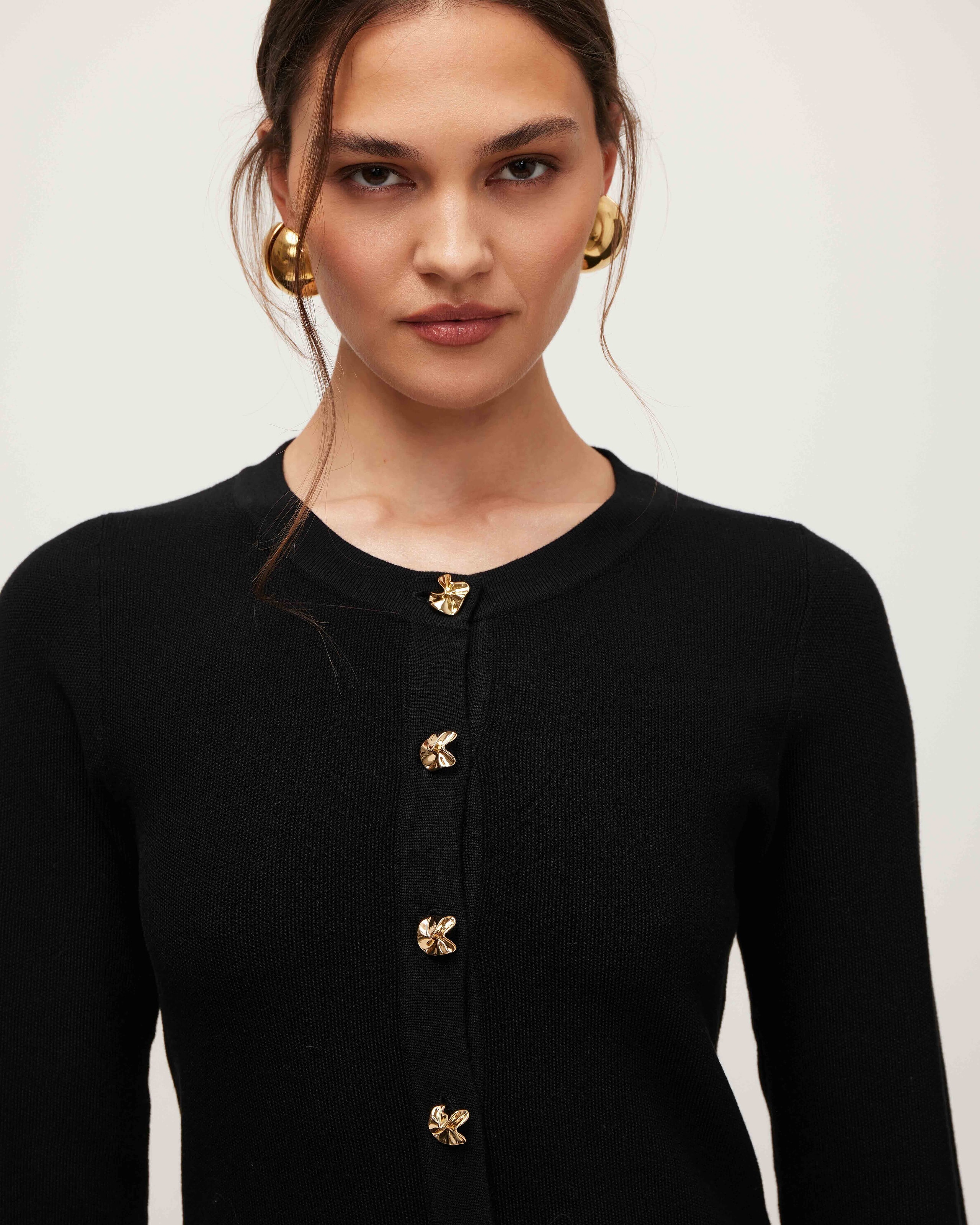Button-down knit dress, Black — photo 4