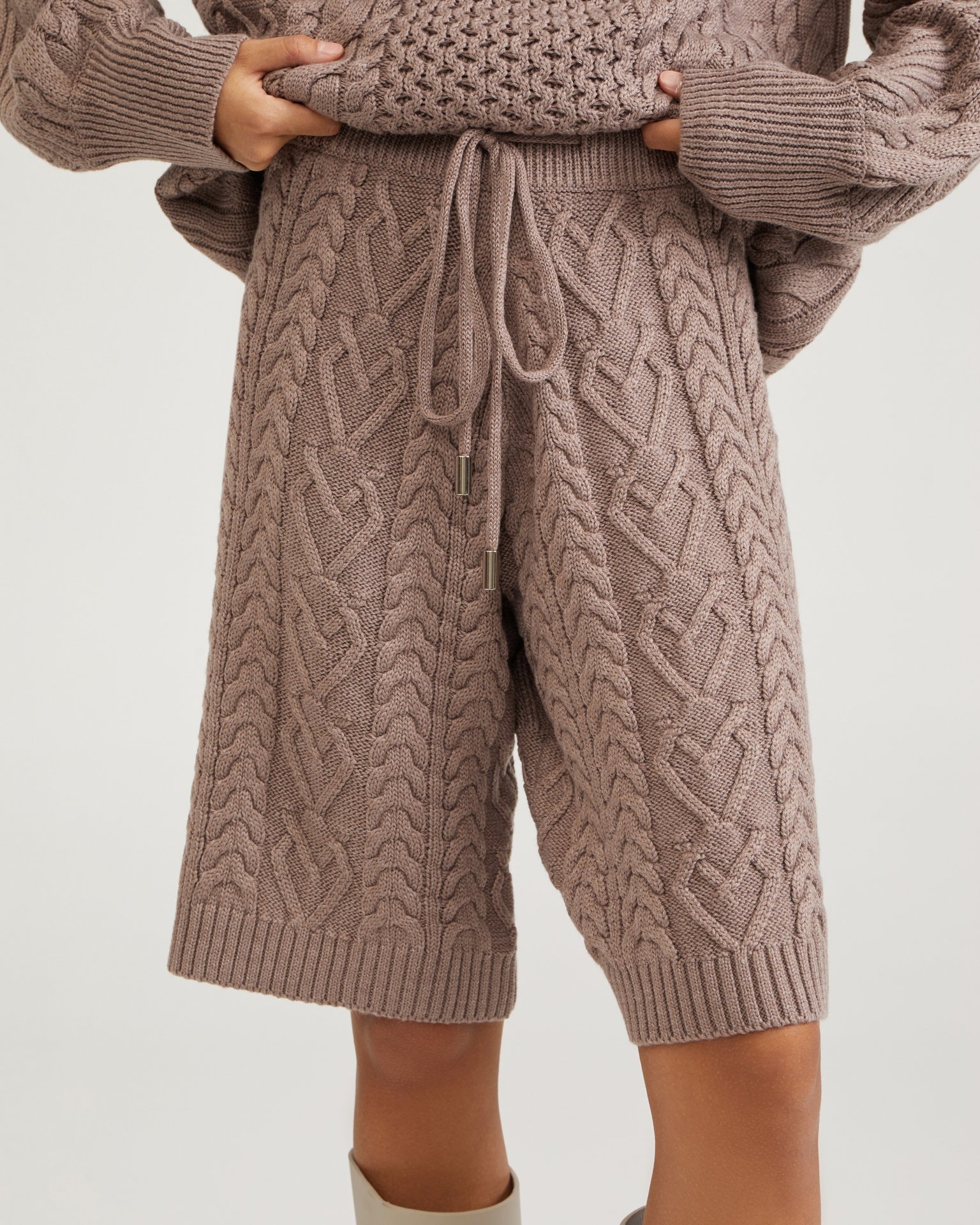 Knit Bermuda shorts, Brown — photo 5
