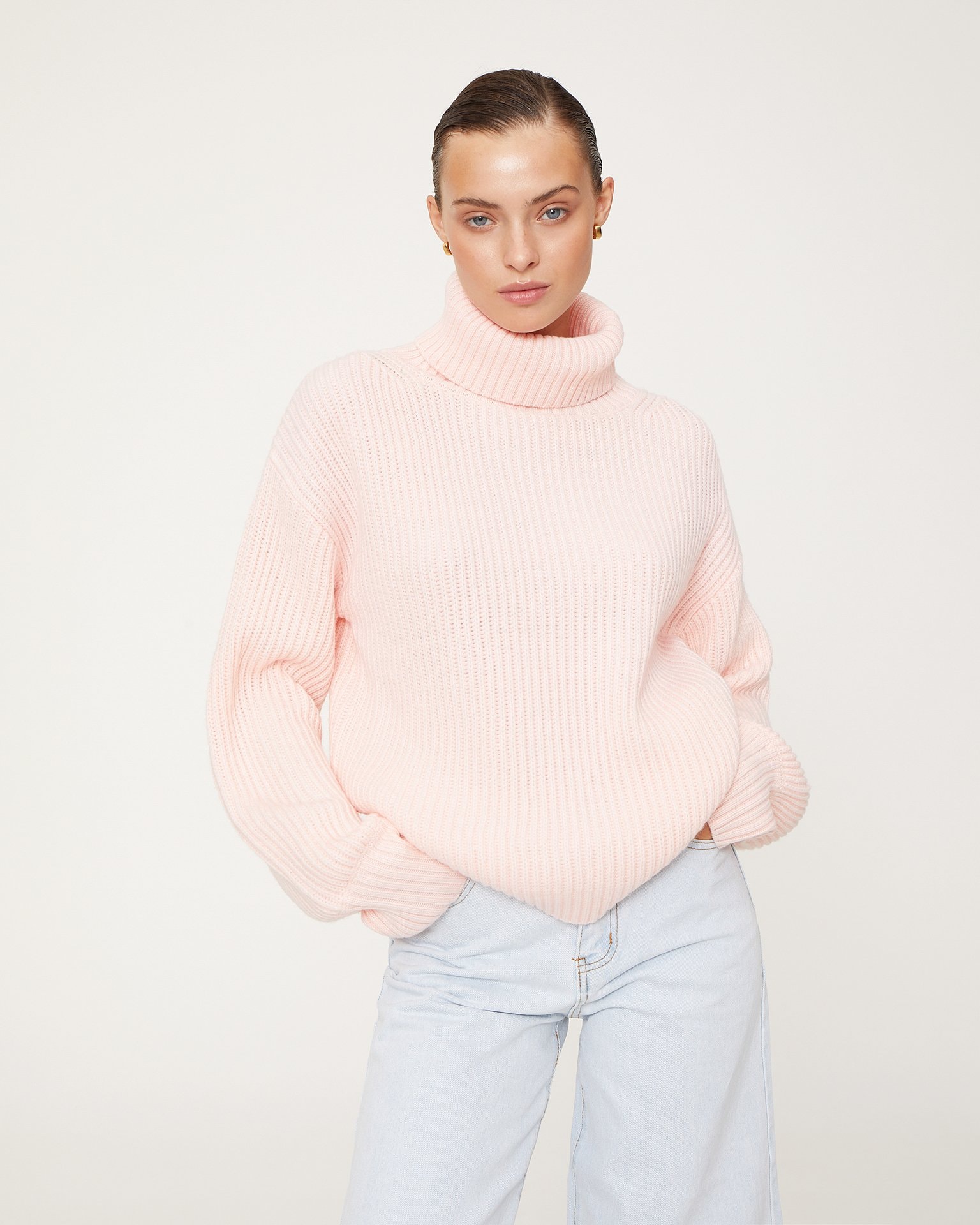 Ribbed knit sweater, Dusty pink. — photo 4