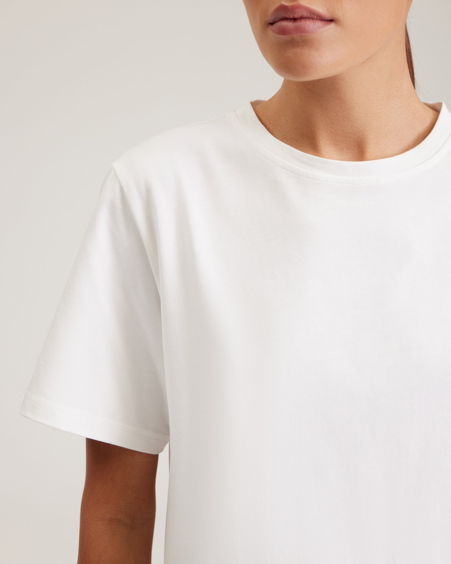 Basic white t-shirt, White — photo 10