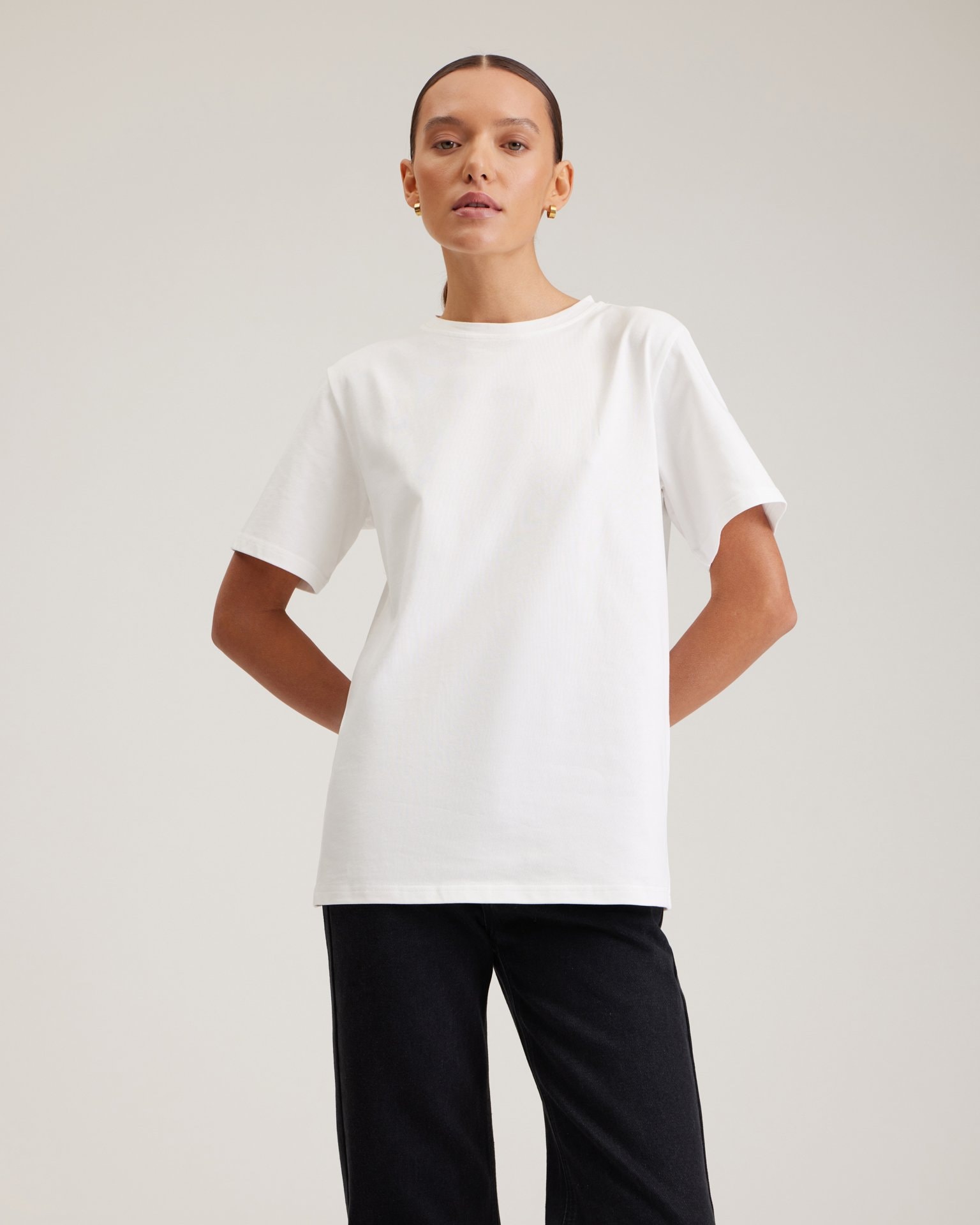 Basic white t-shirt, White — photo 5