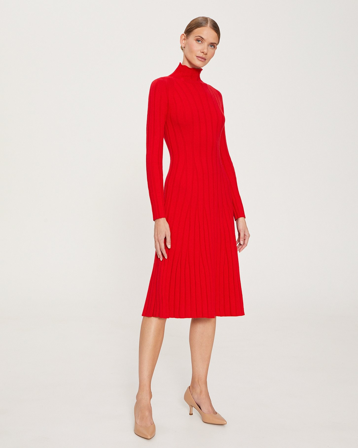 Red wool dress, Red — photo 3