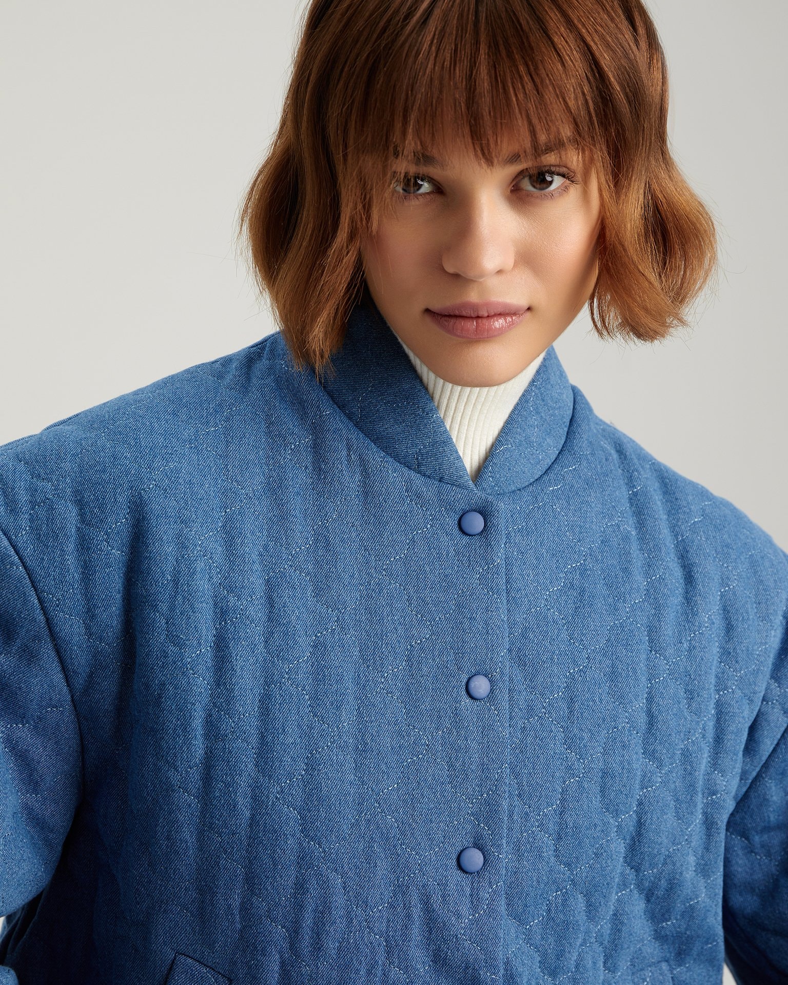 Denim Bomber Jacket, Blue — photo 5