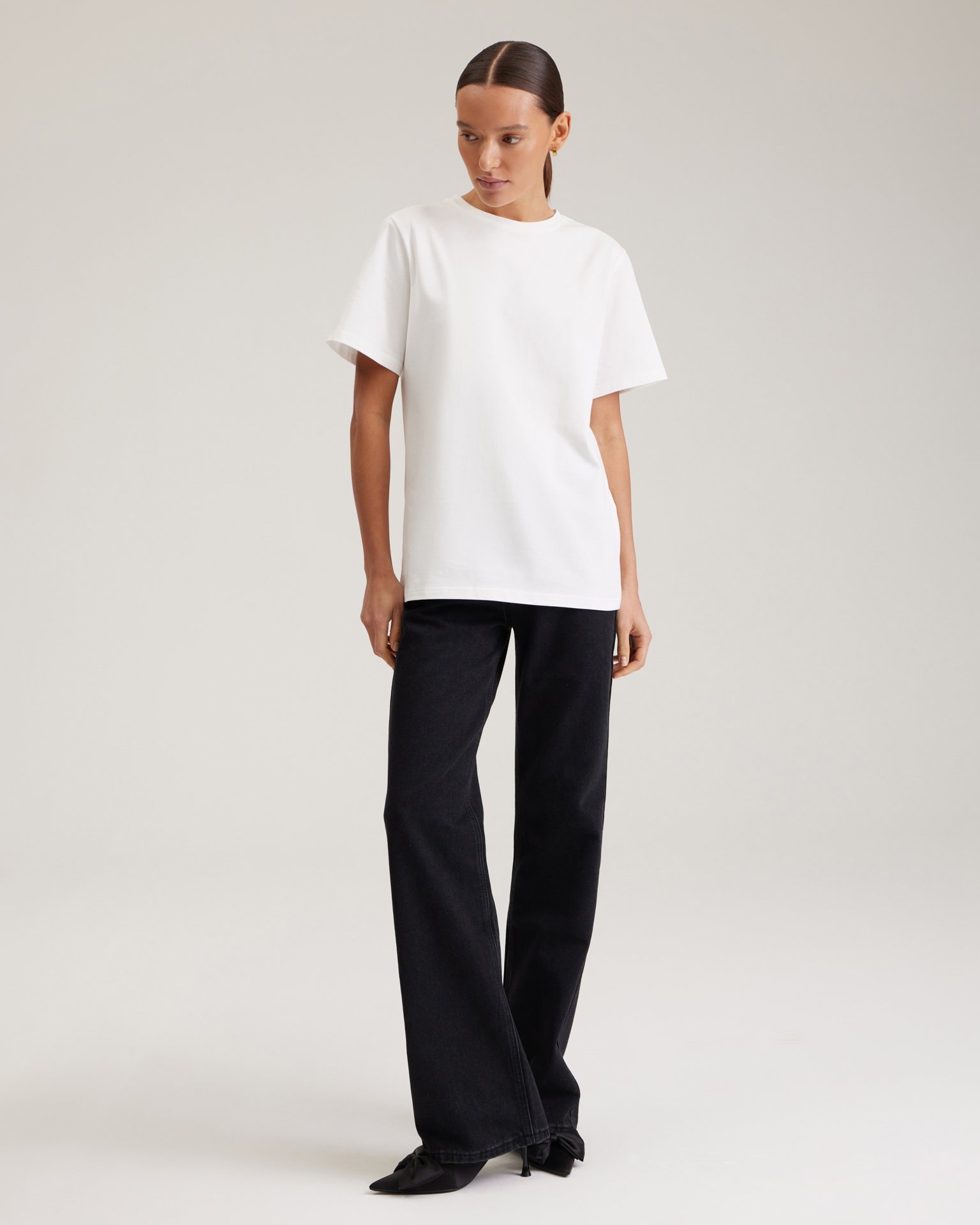 Basic white t-shirt, White — photo 4