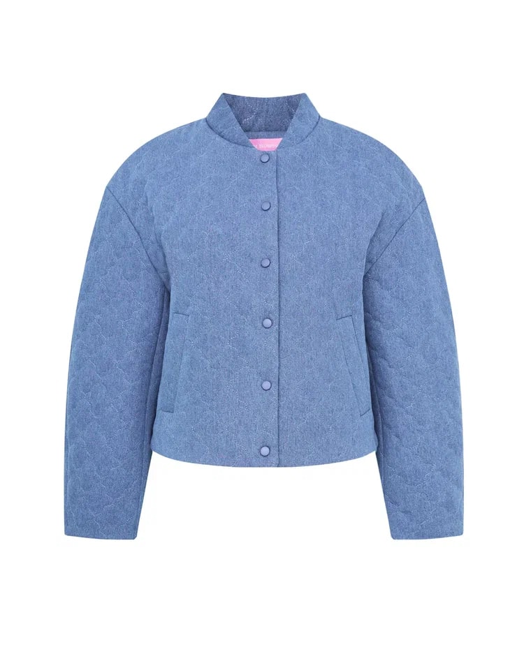Denim Bomber Jacket, Blue — photo 7