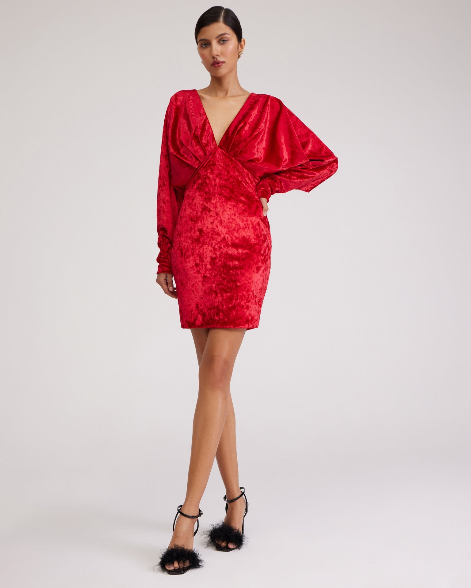 Red Velvet Dress, Red — photo 5