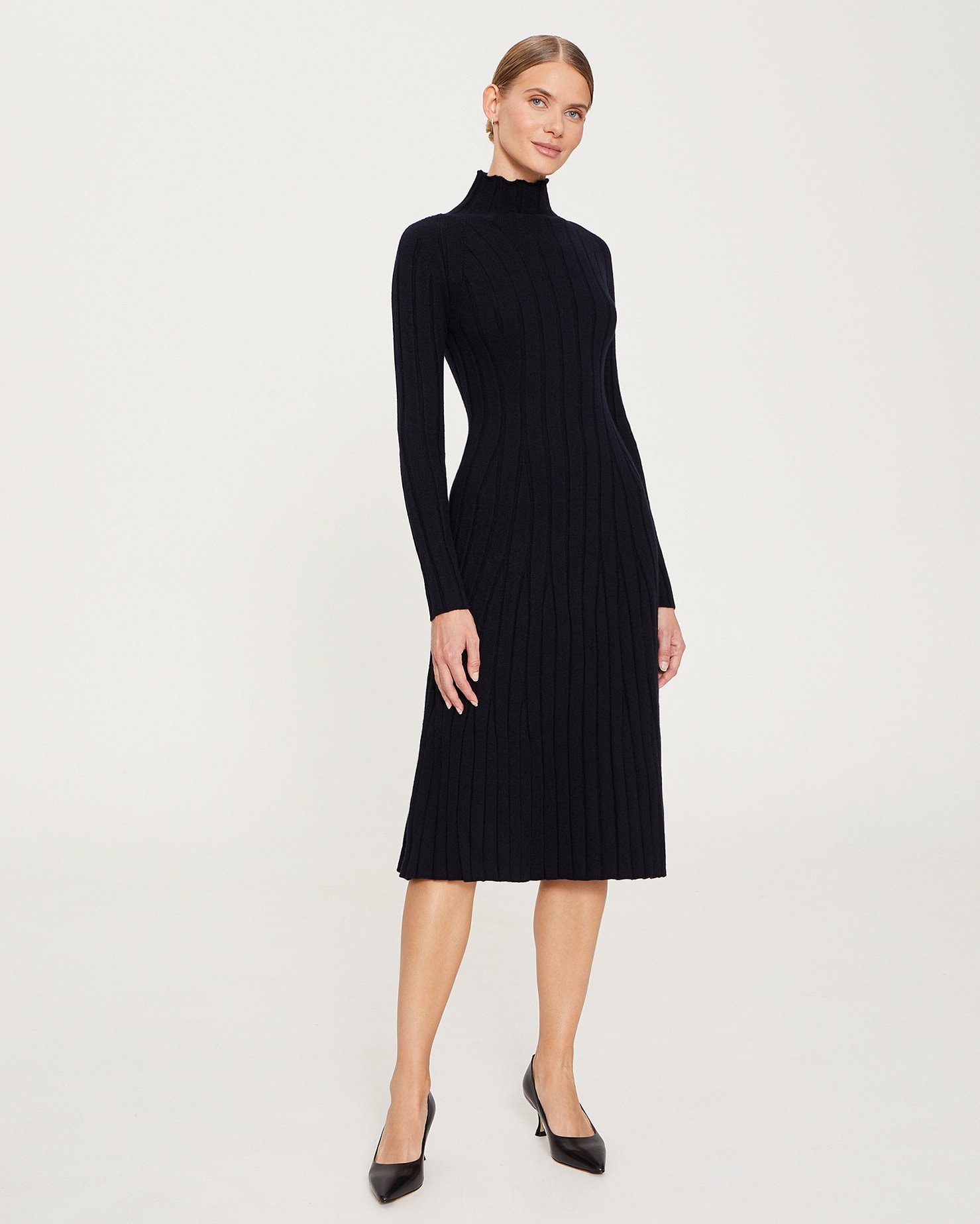 Black midi dress, Black — photo 3