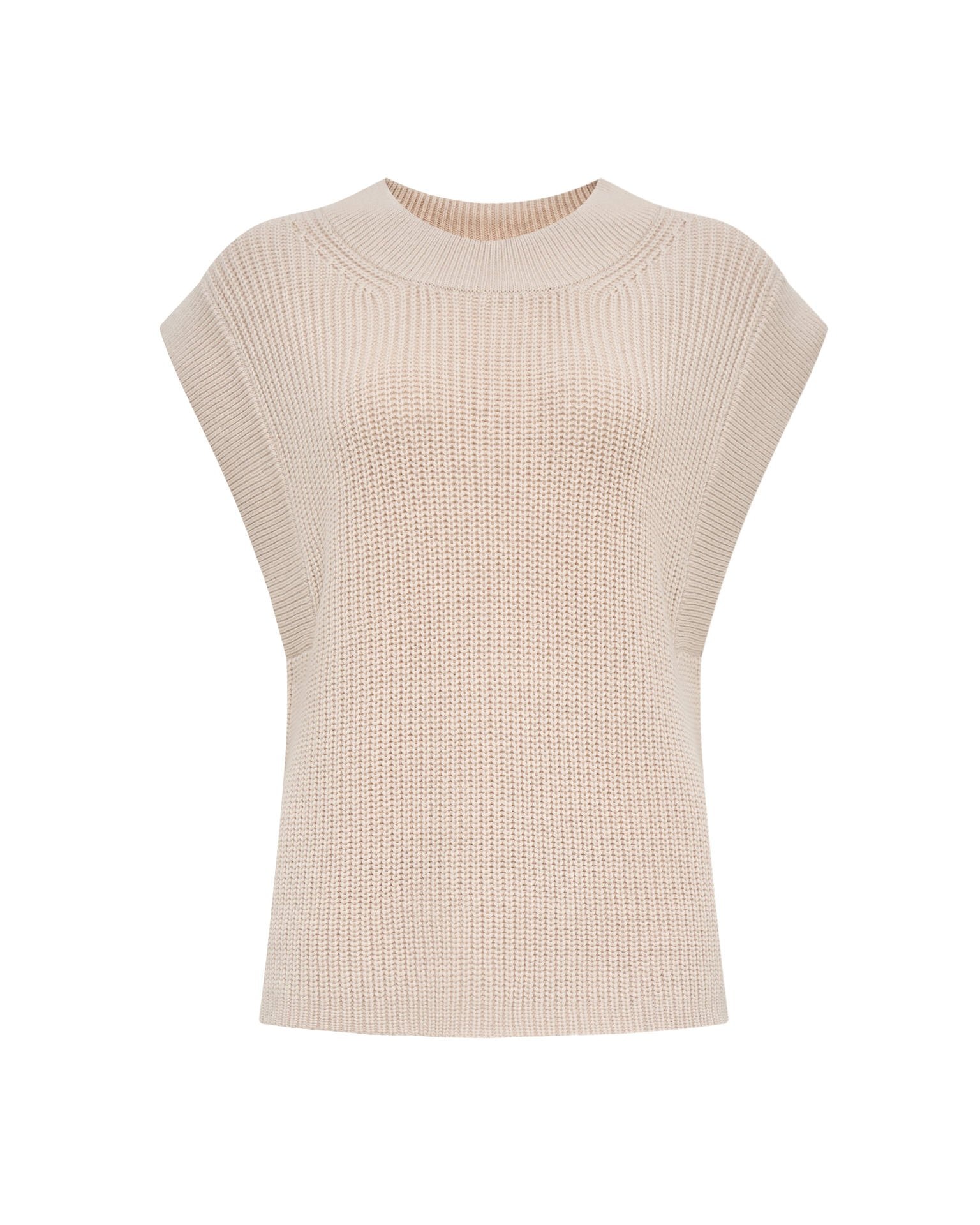 Knitted waistcoat, Beige — photo 6