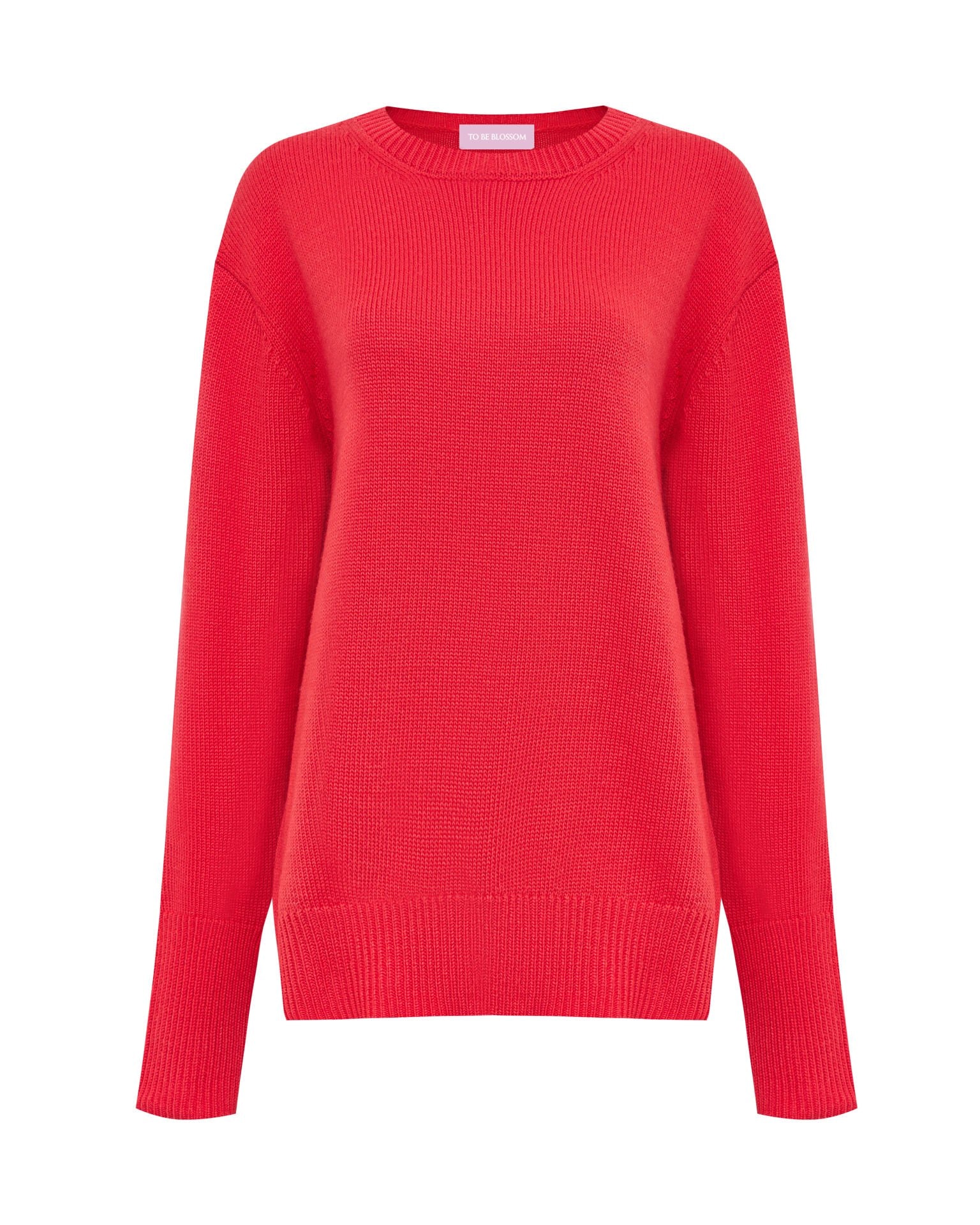 Oversize red jumper, Red — photo 7